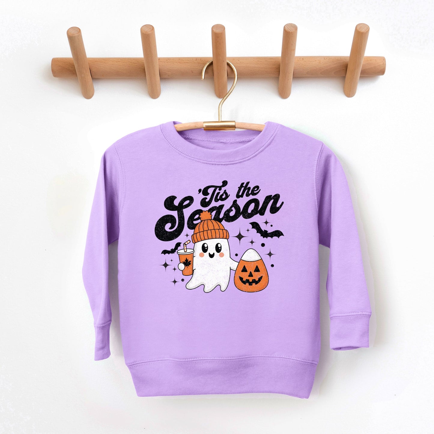 Tis The Season Ghost Retro - Toddler Graphic Sweatshirt and Youth Graphic Sweatshirt
