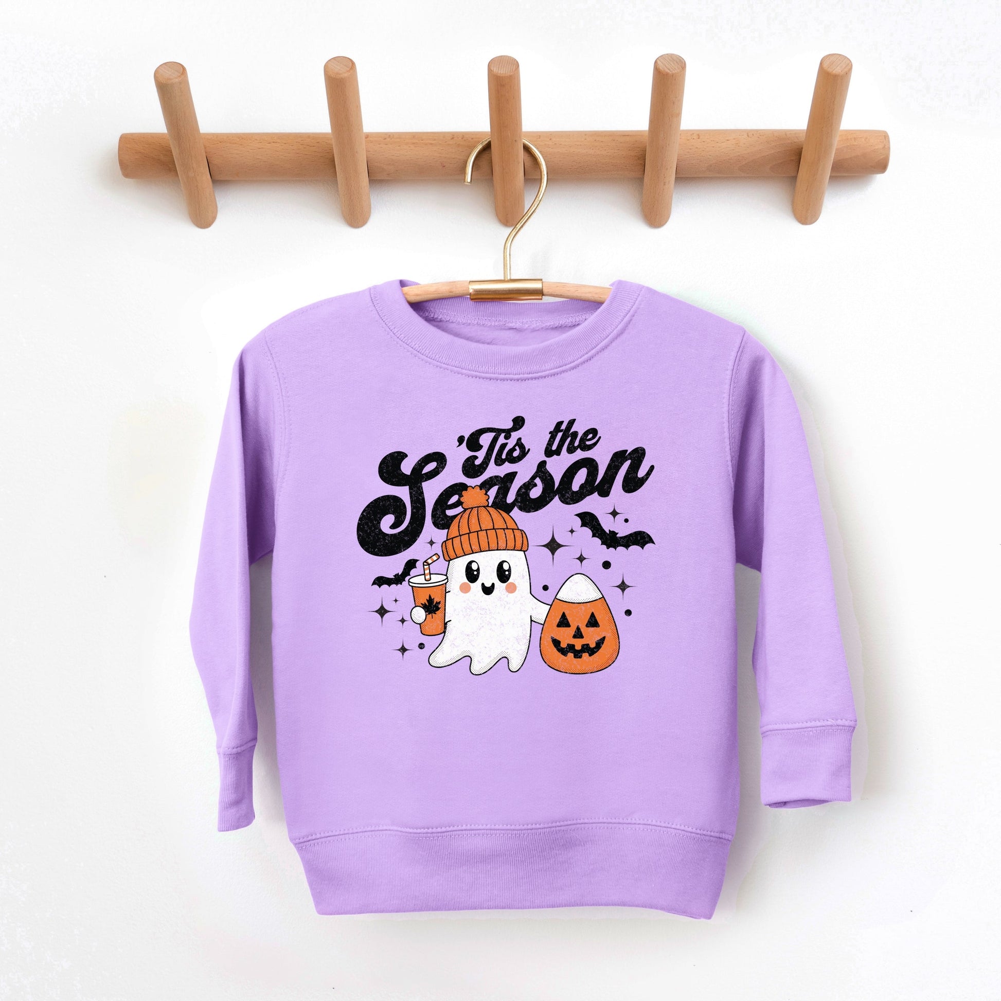 Tis The Season Ghost Retro - Toddler Graphic Sweatshirt and Youth Graphic Sweatshirt