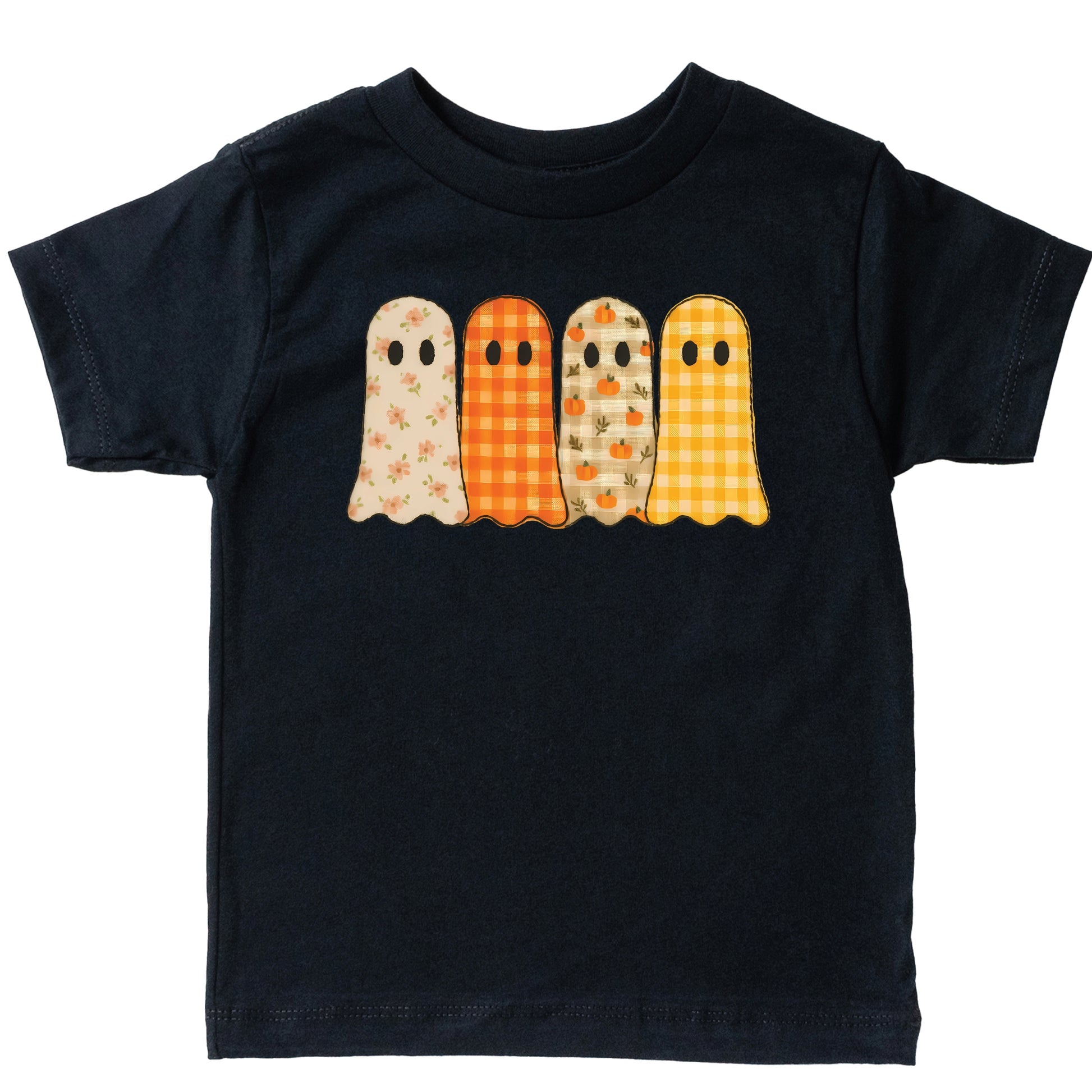 Four Ghosts Checkered Quilted Printed - Youth Short Sleeve Graphic T-Shirt and Toddler Short Sleeve Graphic T-Shirt