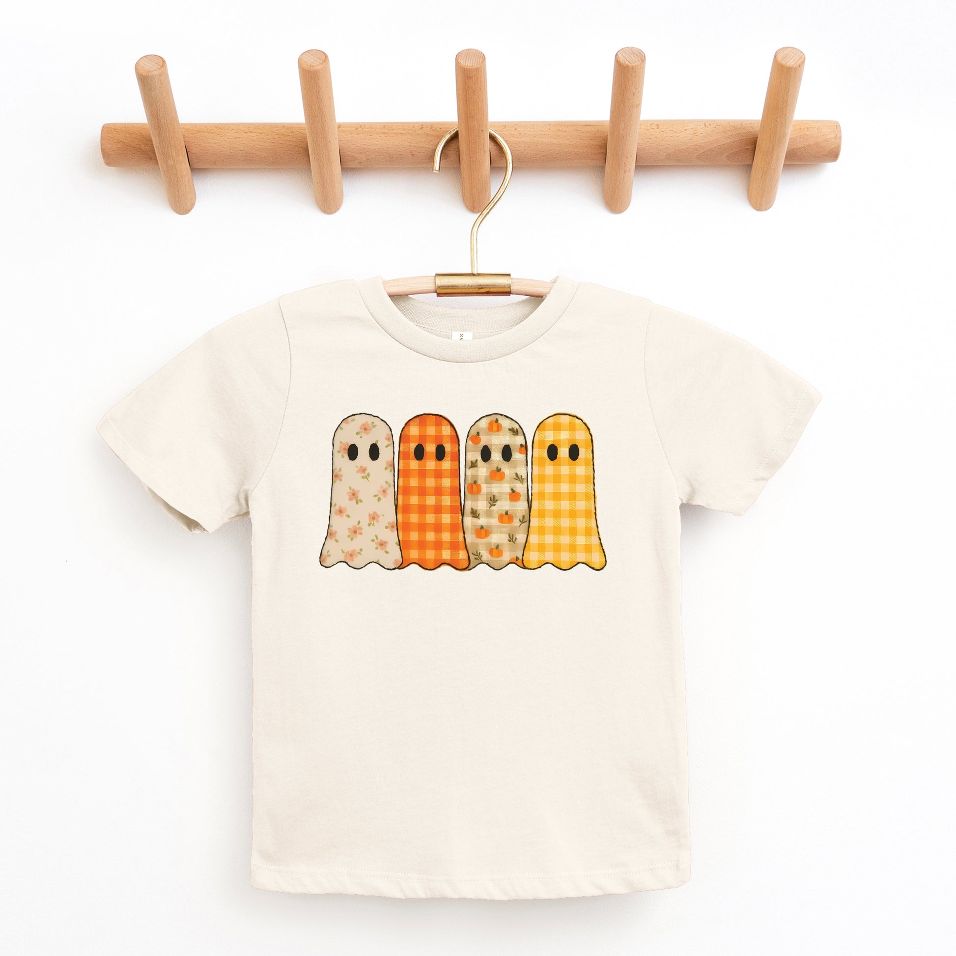 Four Ghosts Checkered Quilted Printed - Youth Short Sleeve Graphic T-Shirt and Toddler Short Sleeve Graphic T-Shirt