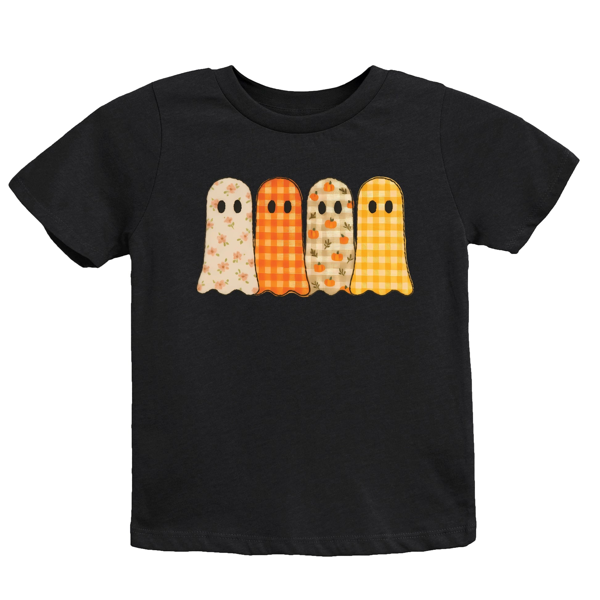 Four Ghosts Checkered Quilted Printed - Youth Short Sleeve Graphic T-Shirt and Toddler Short Sleeve Graphic T-Shirt