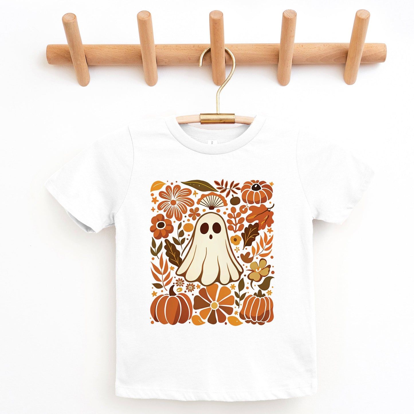 Ghost Floral Collage - Youth Short Sleeve Graphic T-Shirt and Toddler Short Sleeve Graphic T-Shirt