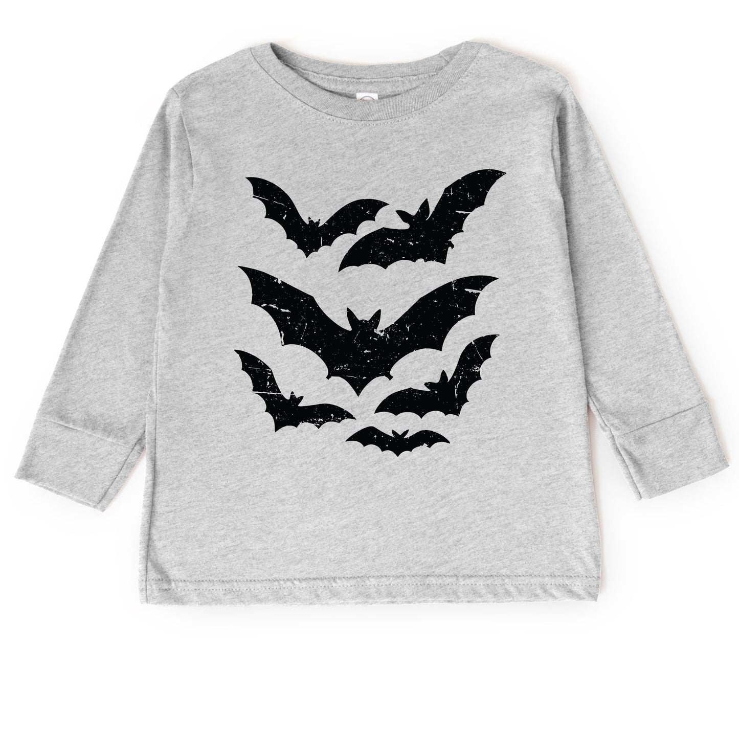 Halloween Bats Distressed - Toddler Long Sleeve Graphic Tee and Youth Long Sleeve Graphic T-Shirt