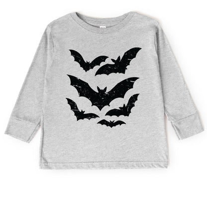 Halloween Bats Distressed - Toddler Long Sleeve Graphic Tee and Youth Long Sleeve Graphic T-Shirt