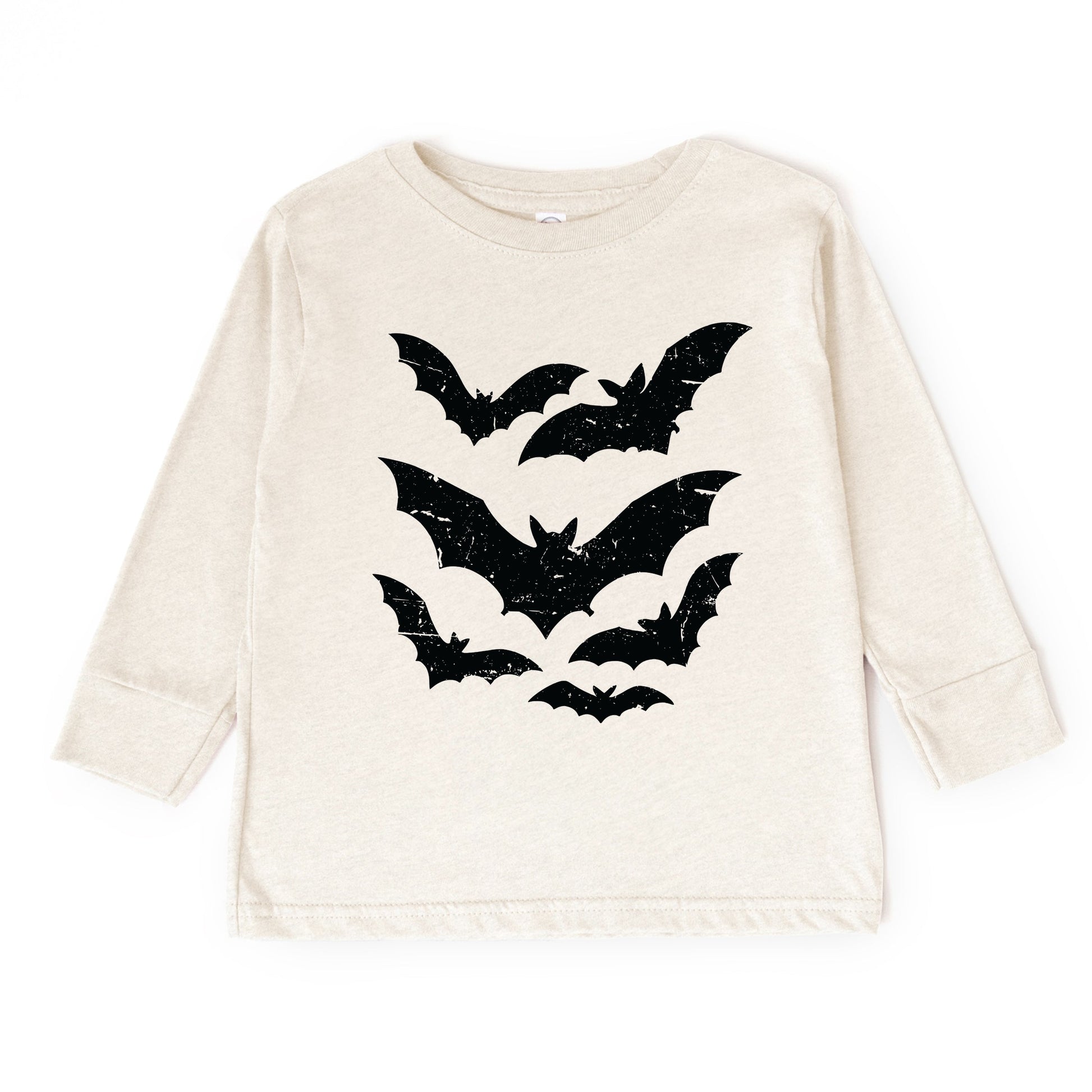 Halloween Bats Distressed - Toddler Long Sleeve Graphic Tee and Youth Long Sleeve Graphic T-Shirt