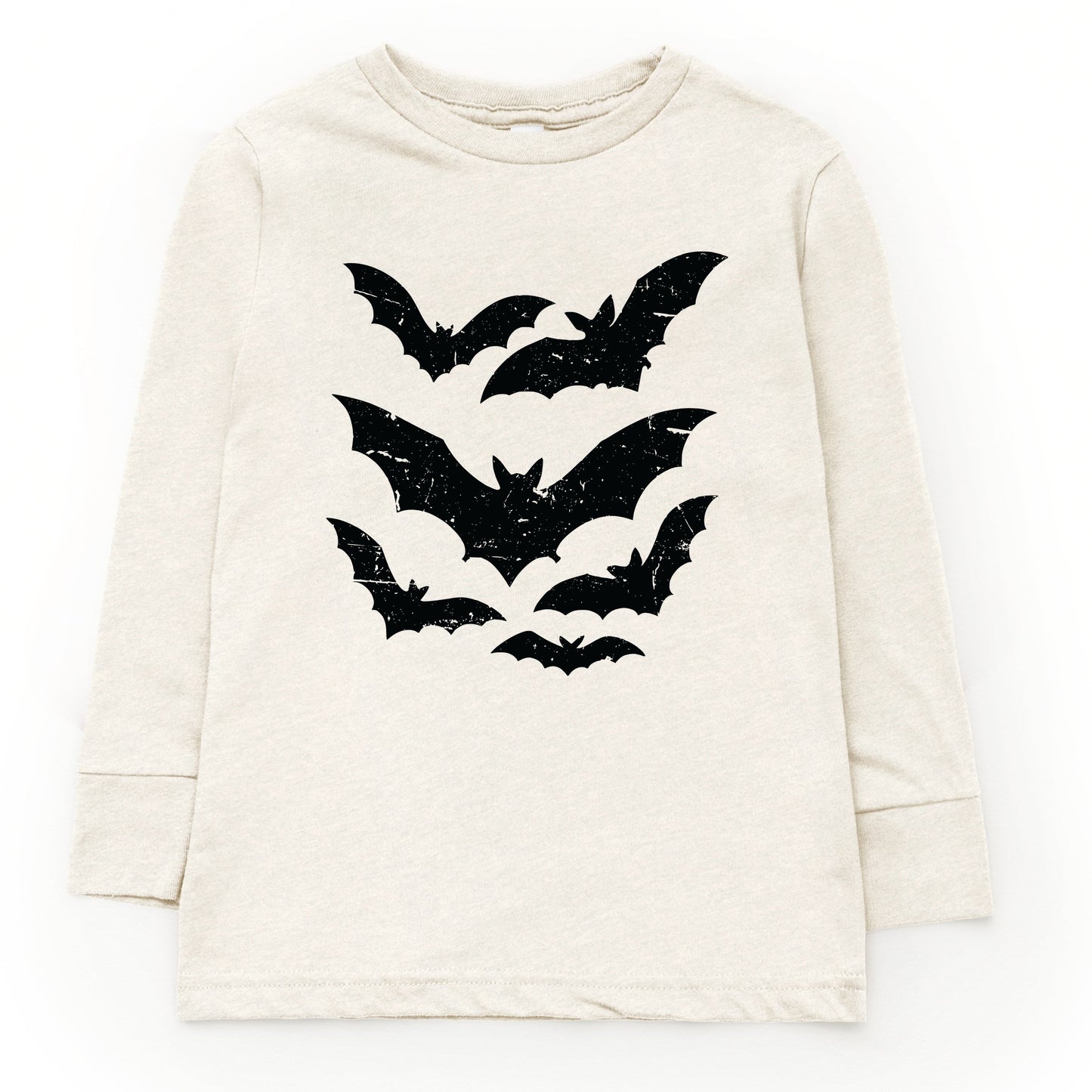 Halloween Bats Distressed - Toddler Long Sleeve Graphic Tee and Youth Long Sleeve Graphic T-Shirt