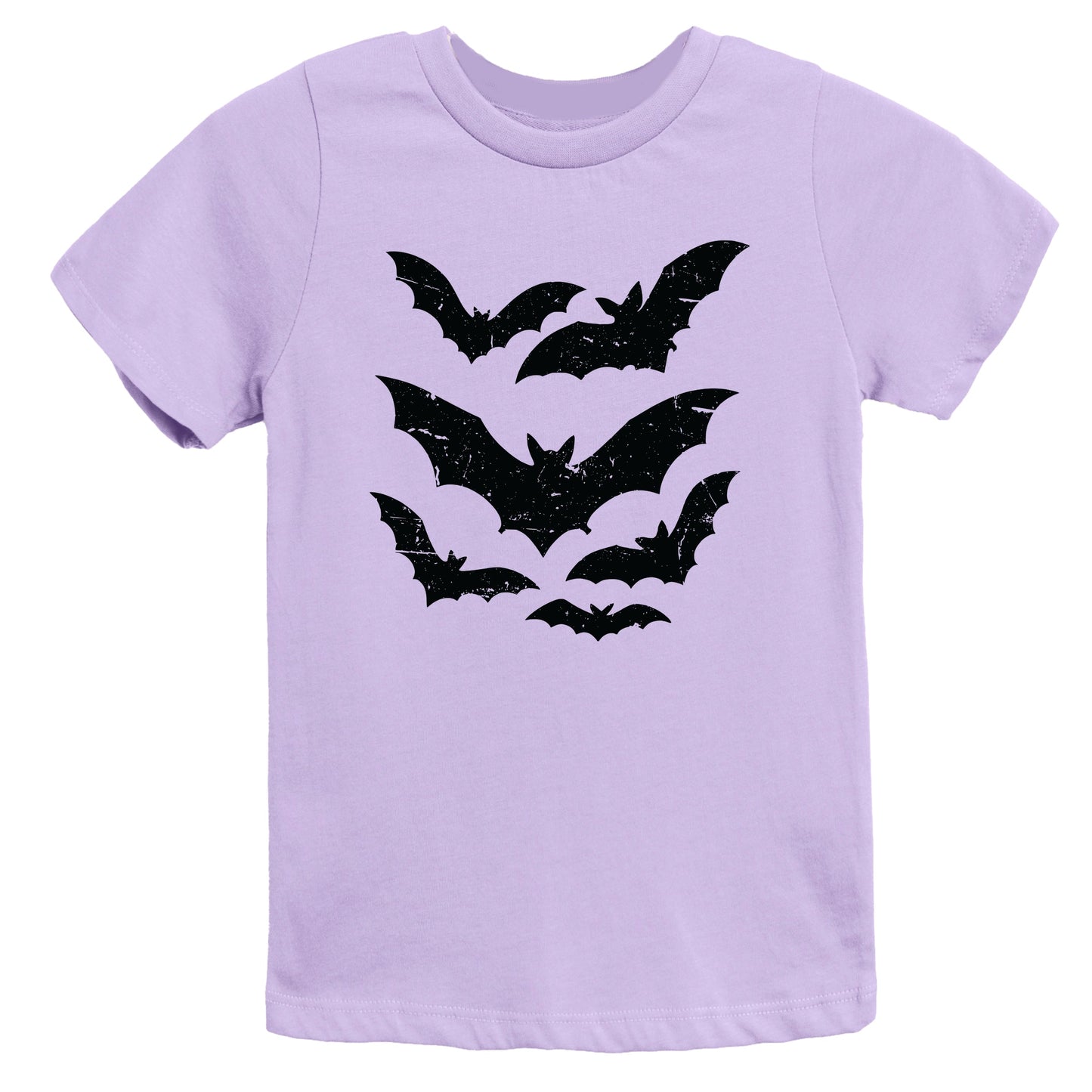 Halloween Bats Distressed - Youth Short Sleeve Graphic T-Shirt and Toddler Short Sleeve Graphic T-Shirt