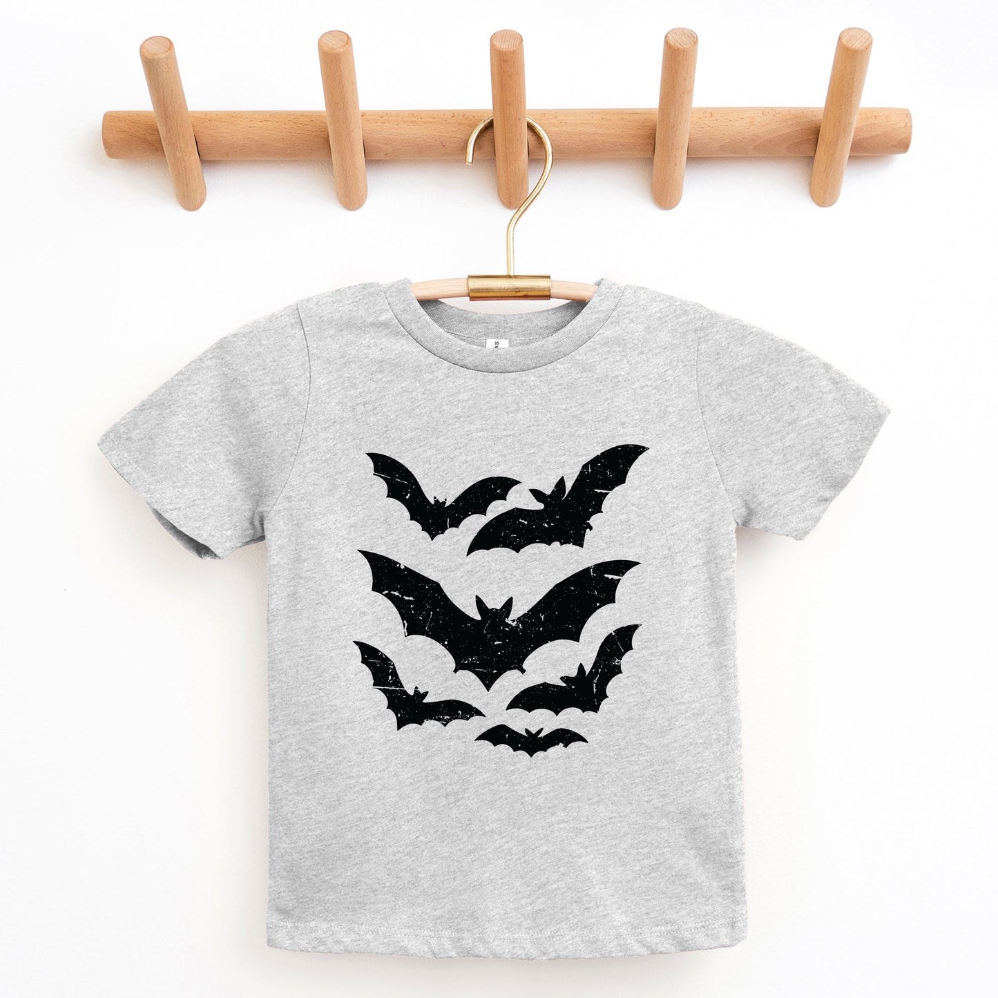 Halloween Bats Distressed - Youth Short Sleeve Graphic T-Shirt and Toddler Short Sleeve Graphic T-Shirt