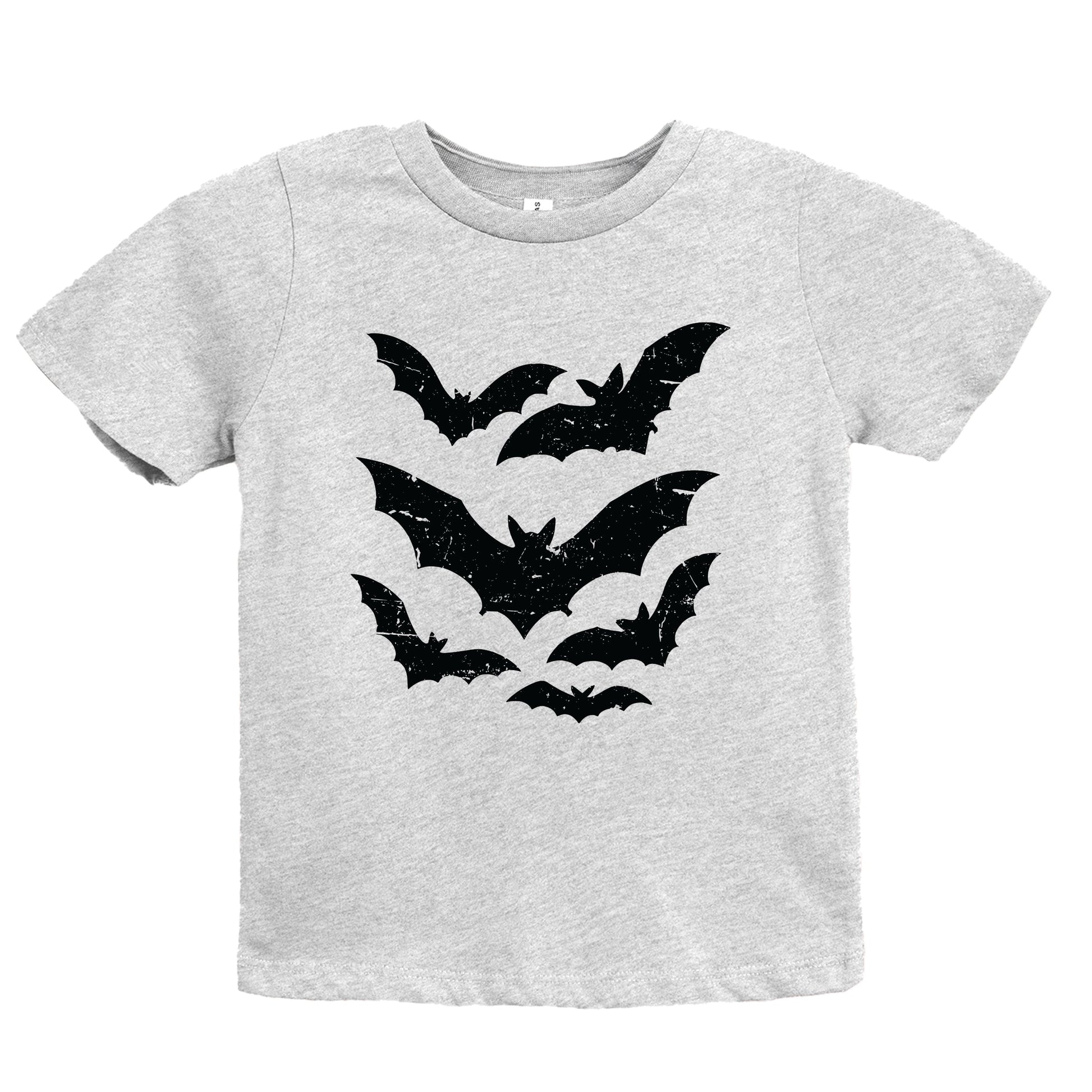 Halloween Bats Distressed - Youth Short Sleeve Graphic T-Shirt and Toddler Short Sleeve Graphic T-Shirt