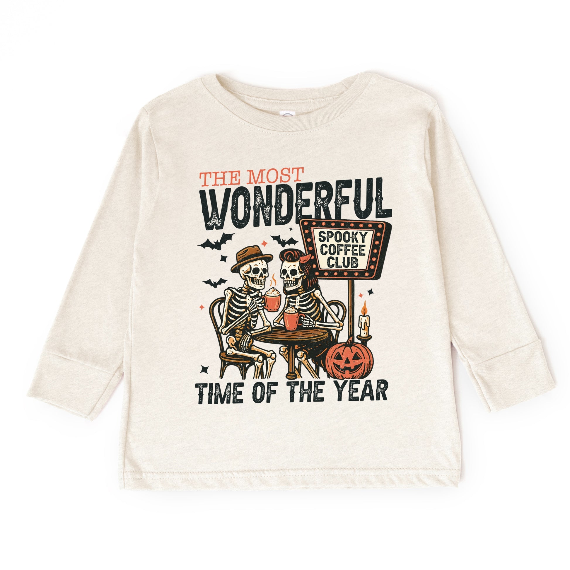 Halloween Wonderful Time of the Year Skeletons - Youth Long Sleeve Graphic T-Shirt and Toddler Long Sleeve Graphic Tee