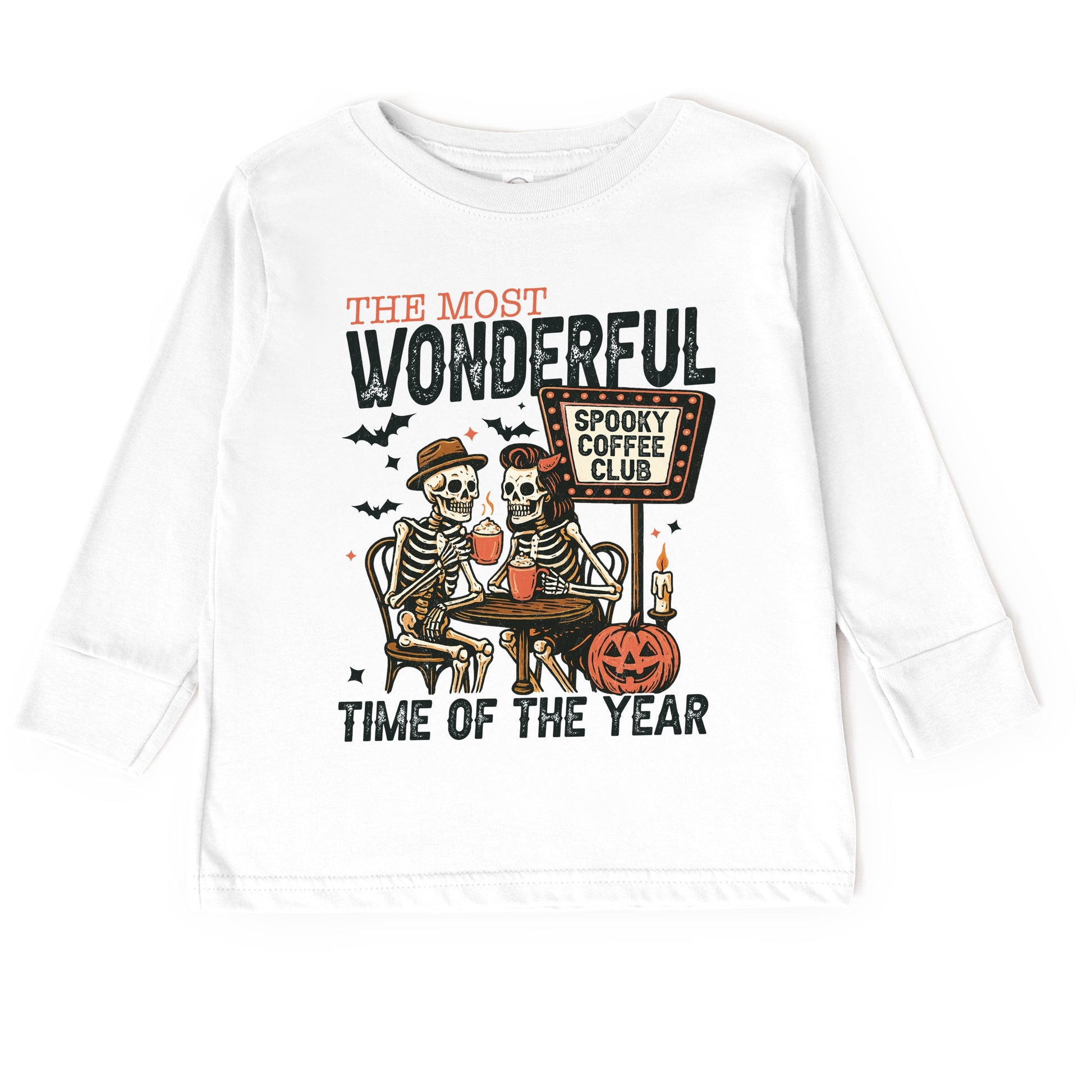 Halloween Wonderful Time of the Year Skeletons - Youth Long Sleeve Graphic T-Shirt and Toddler Long Sleeve Graphic Tee
