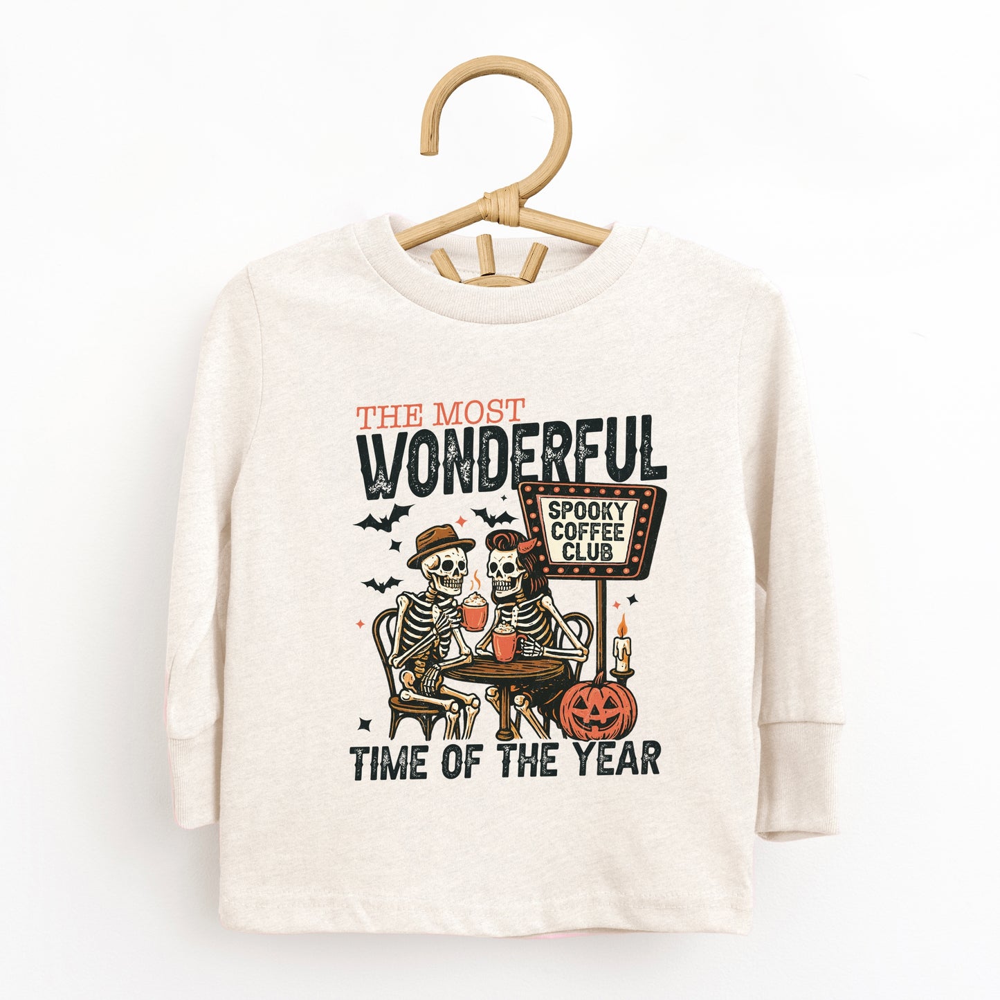 Halloween Wonderful Time of the Year Skeletons - Youth Long Sleeve Graphic T-Shirt and Toddler Long Sleeve Graphic Tee