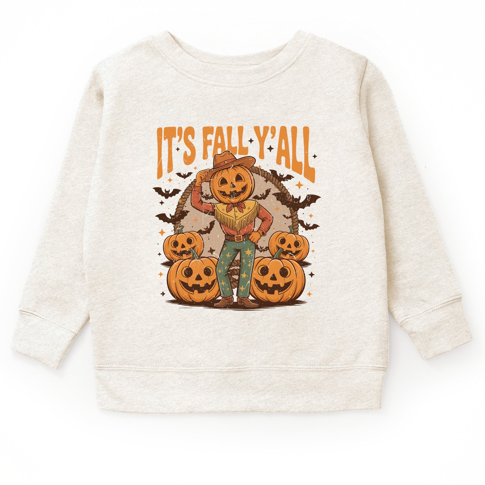 It's Fall Y'all Pumpkin Cowboy - Toddler Graphic Sweatshirt and Youth Graphic Sweatshirt