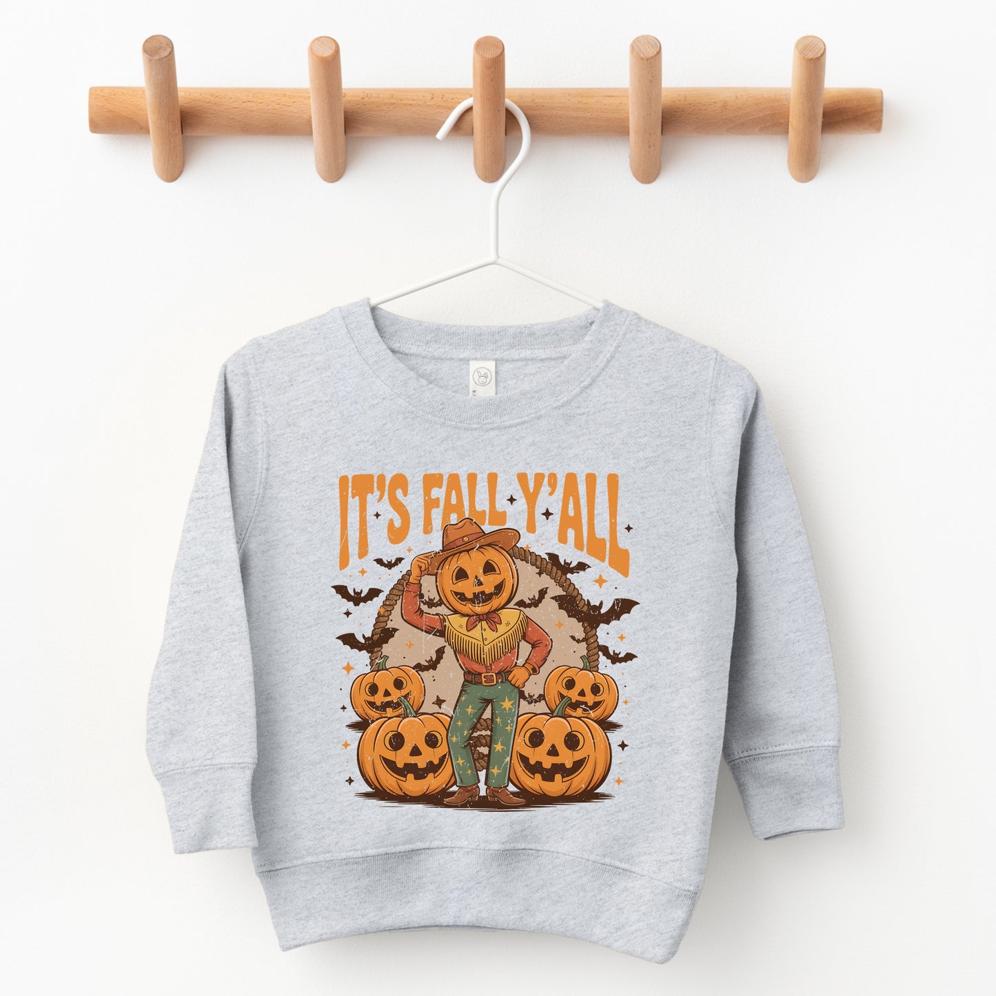 It's Fall Y'all Pumpkin Cowboy - Toddler Graphic Sweatshirt and Youth Graphic Sweatshirt