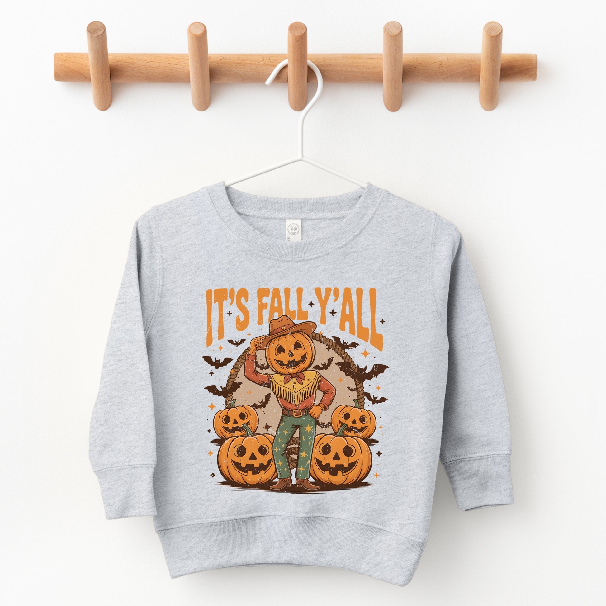 It's Fall Y'all Pumpkin Cowboy - Toddler Graphic Sweatshirt and Youth Graphic Sweatshirt