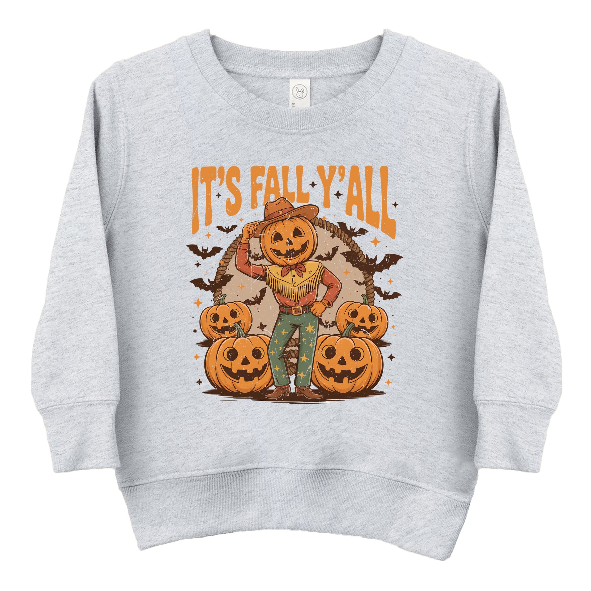 It's Fall Y'all Pumpkin Cowboy - Toddler Graphic Sweatshirt and Youth Graphic Sweatshirt