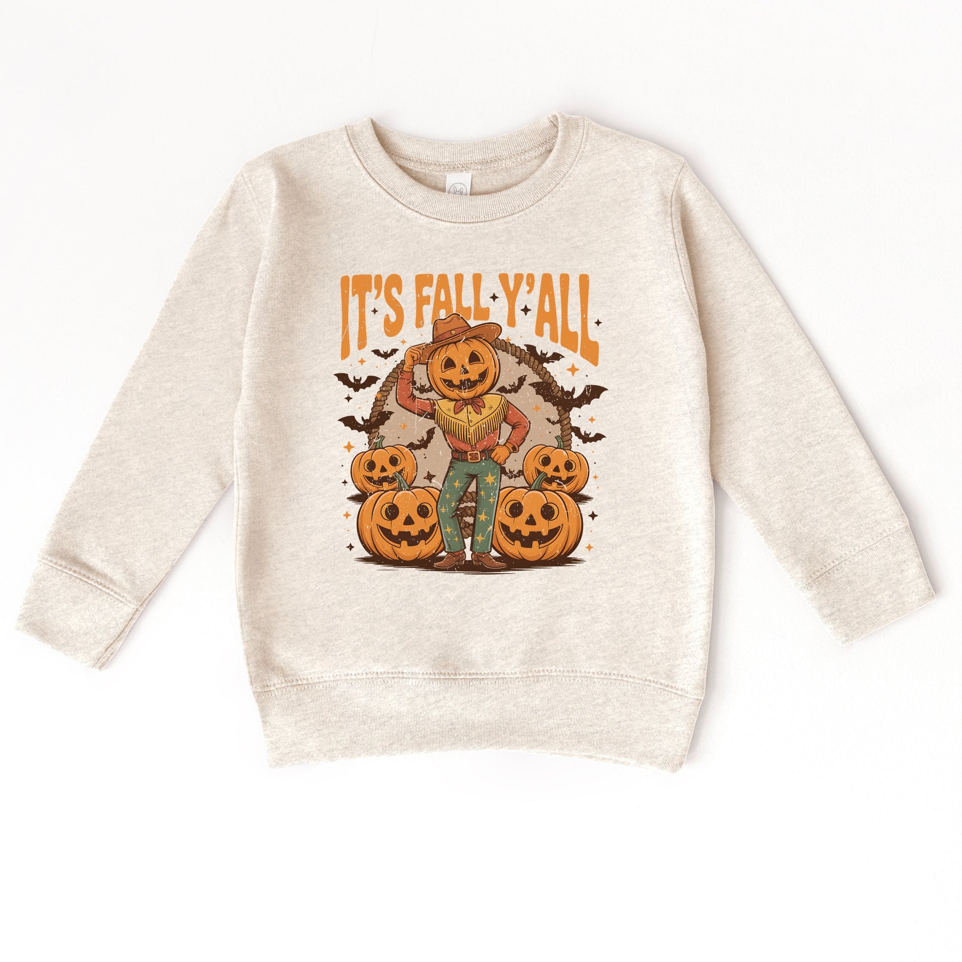 It's Fall Y'all Pumpkin Cowboy - Toddler Graphic Sweatshirt and Youth Graphic Sweatshirt
