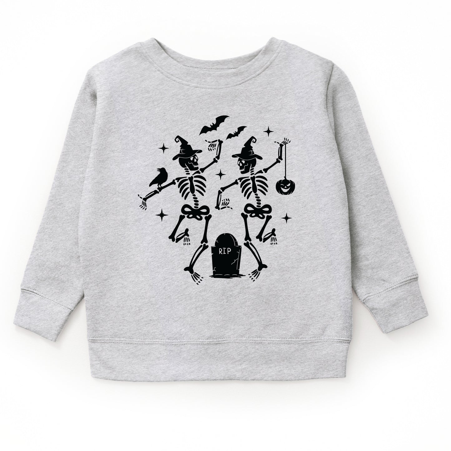 Two Skeletons Dancing Grave - Toddler Graphic Sweatshirt and Youth Graphic Sweatshirt