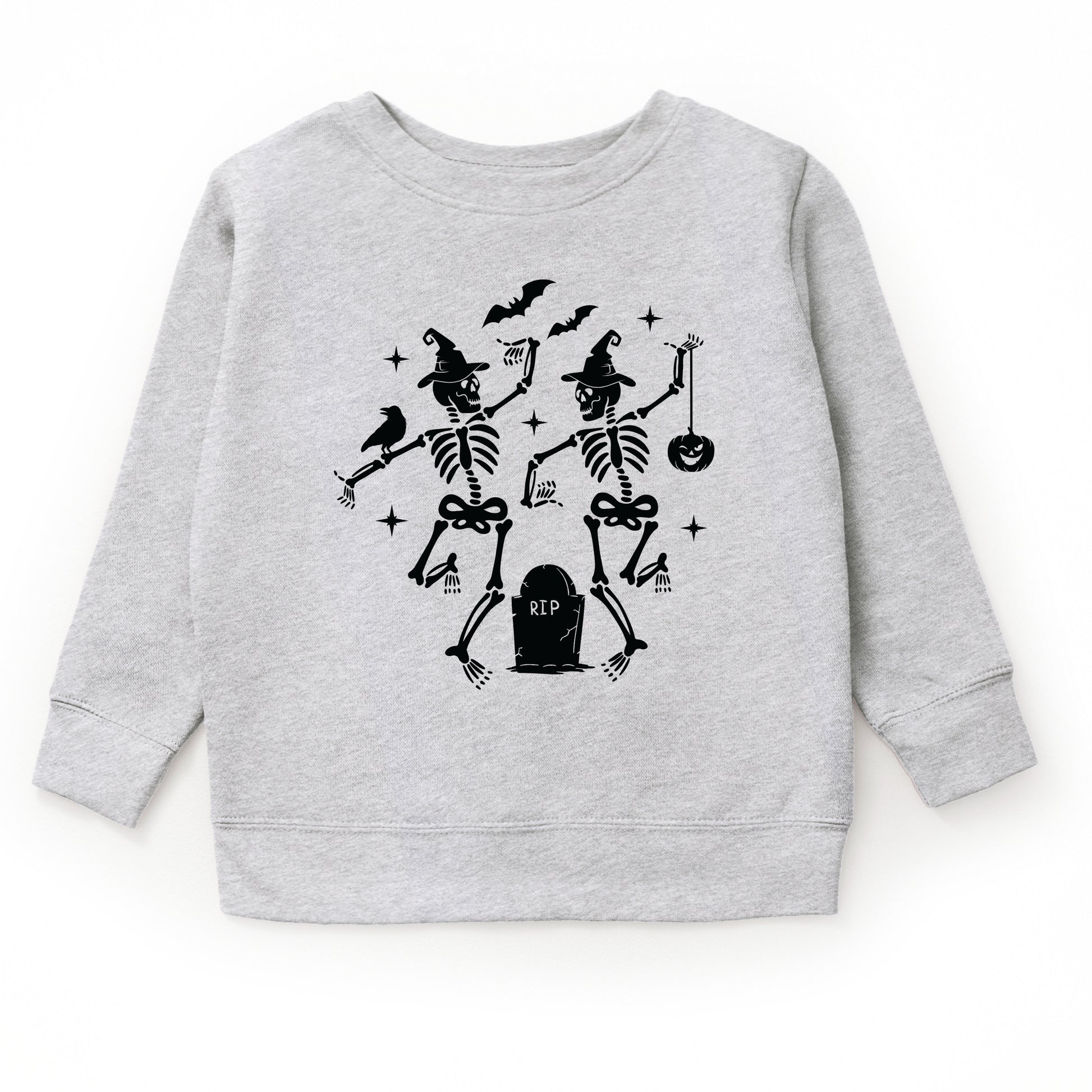 Two Skeletons Dancing Grave - Toddler Graphic Sweatshirt and Youth Graphic Sweatshirt