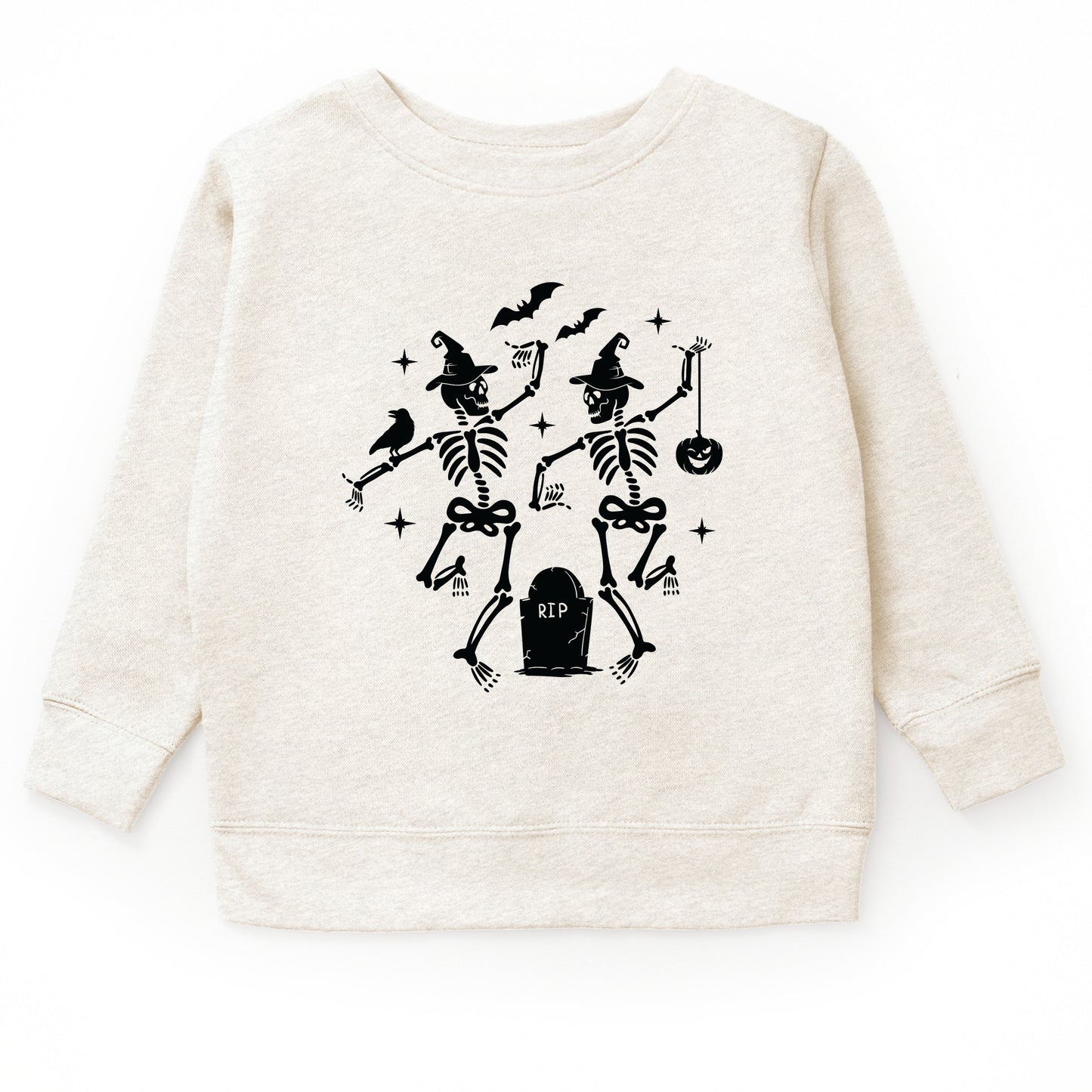 Two Skeletons Dancing Grave - Toddler Graphic Sweatshirt and Youth Graphic Sweatshirt