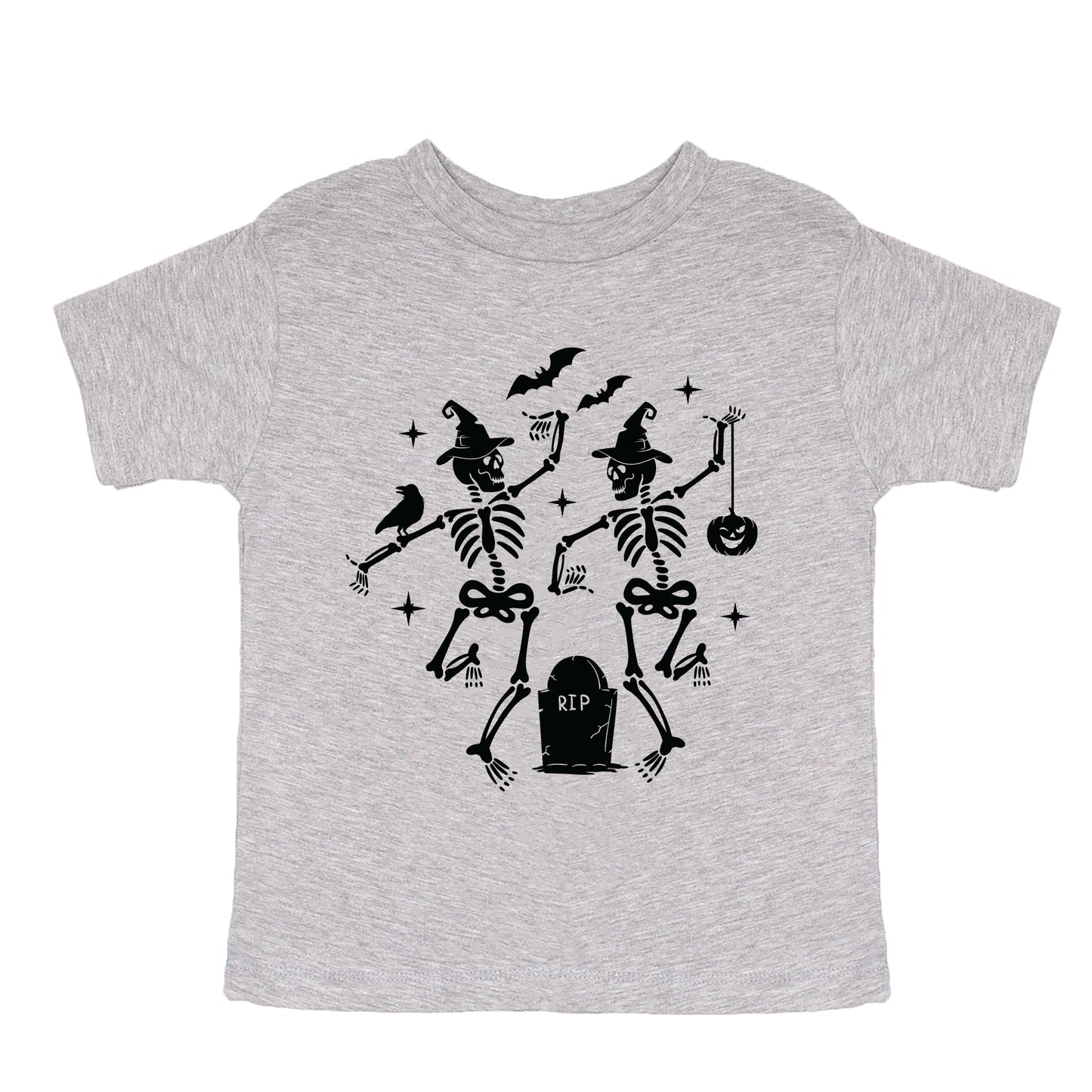 Two Skeletons Dancing Grave - Youth Short Sleeve Graphic T-Shirt and Toddler Short Sleeve Graphic T-Shirt