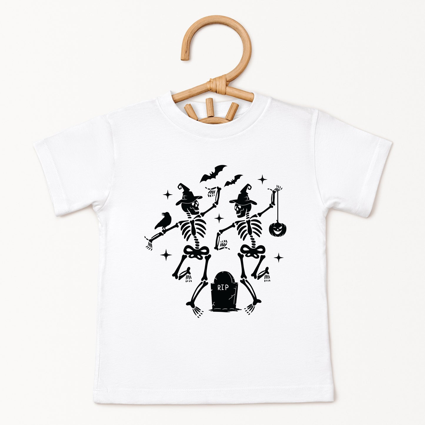 Two Skeletons Dancing Grave - Youth Short Sleeve Graphic T-Shirt and Toddler Short Sleeve Graphic T-Shirt