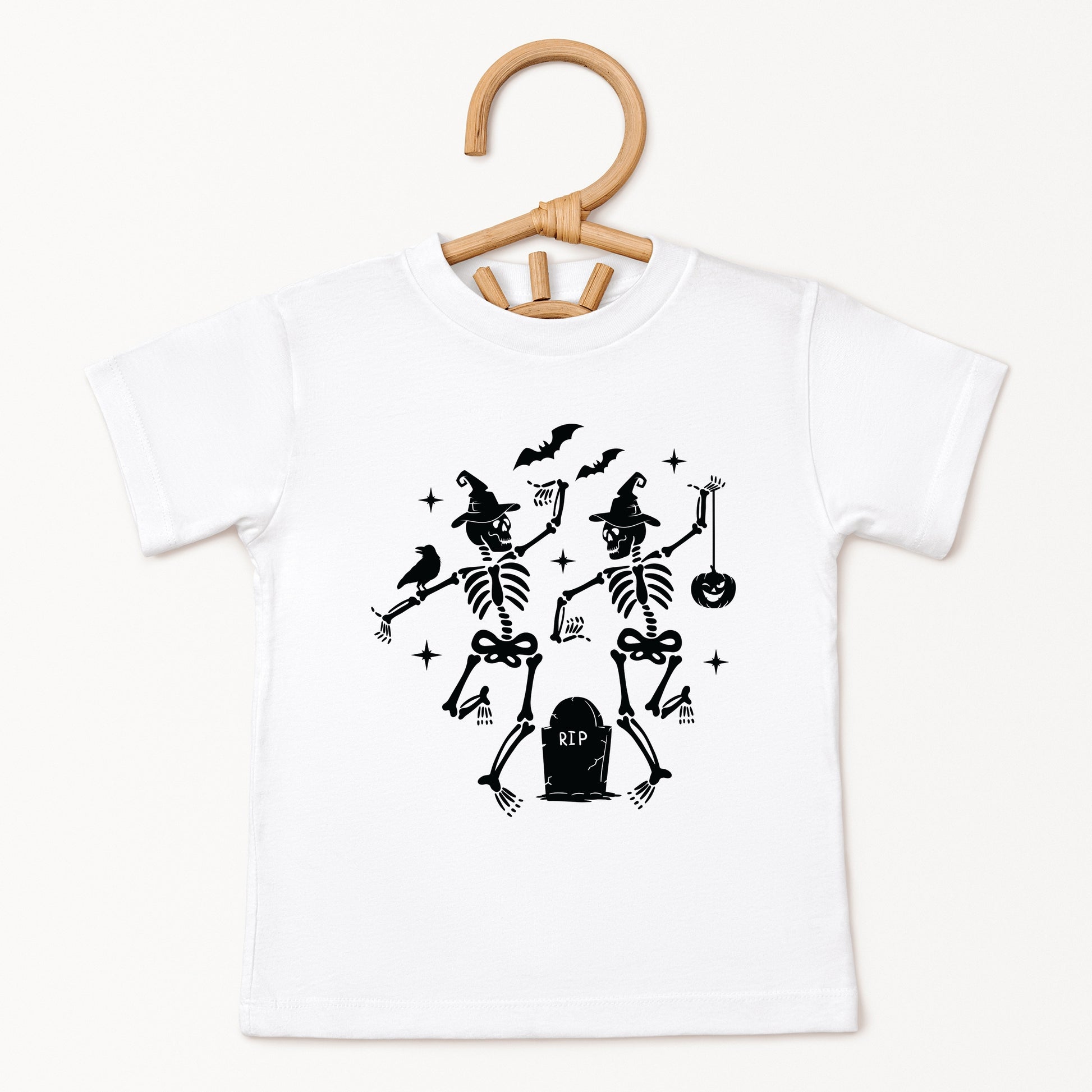 Two Skeletons Dancing Grave - Youth Short Sleeve Graphic T-Shirt and Toddler Short Sleeve Graphic T-Shirt