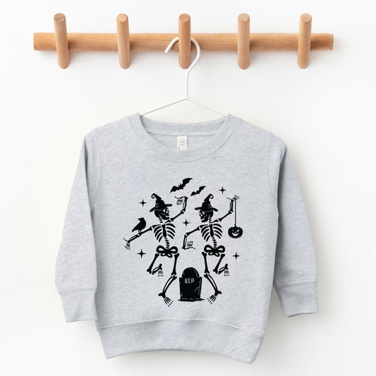 Two Skeletons Dancing Grave - Toddler Graphic Sweatshirt and Youth Graphic Sweatshirt
