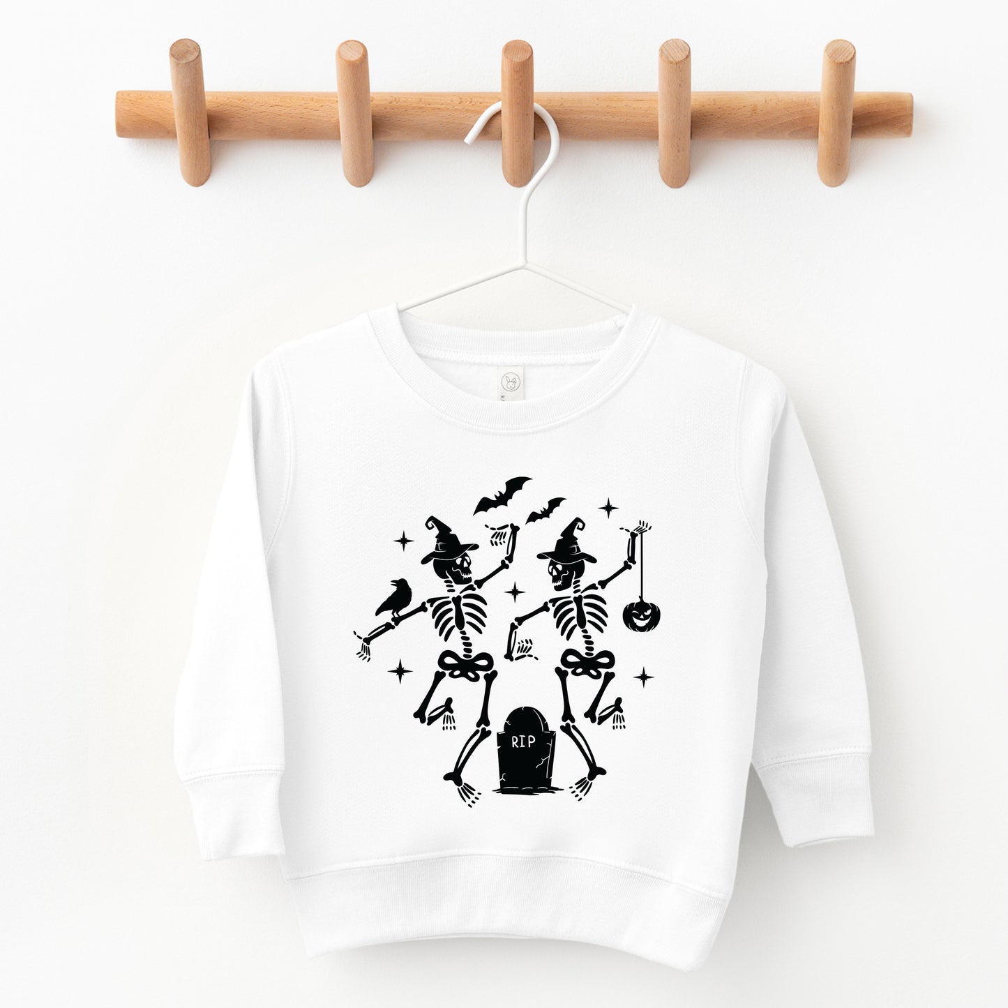 Two Skeletons Dancing Grave - Toddler Graphic Sweatshirt and Youth Graphic Sweatshirt