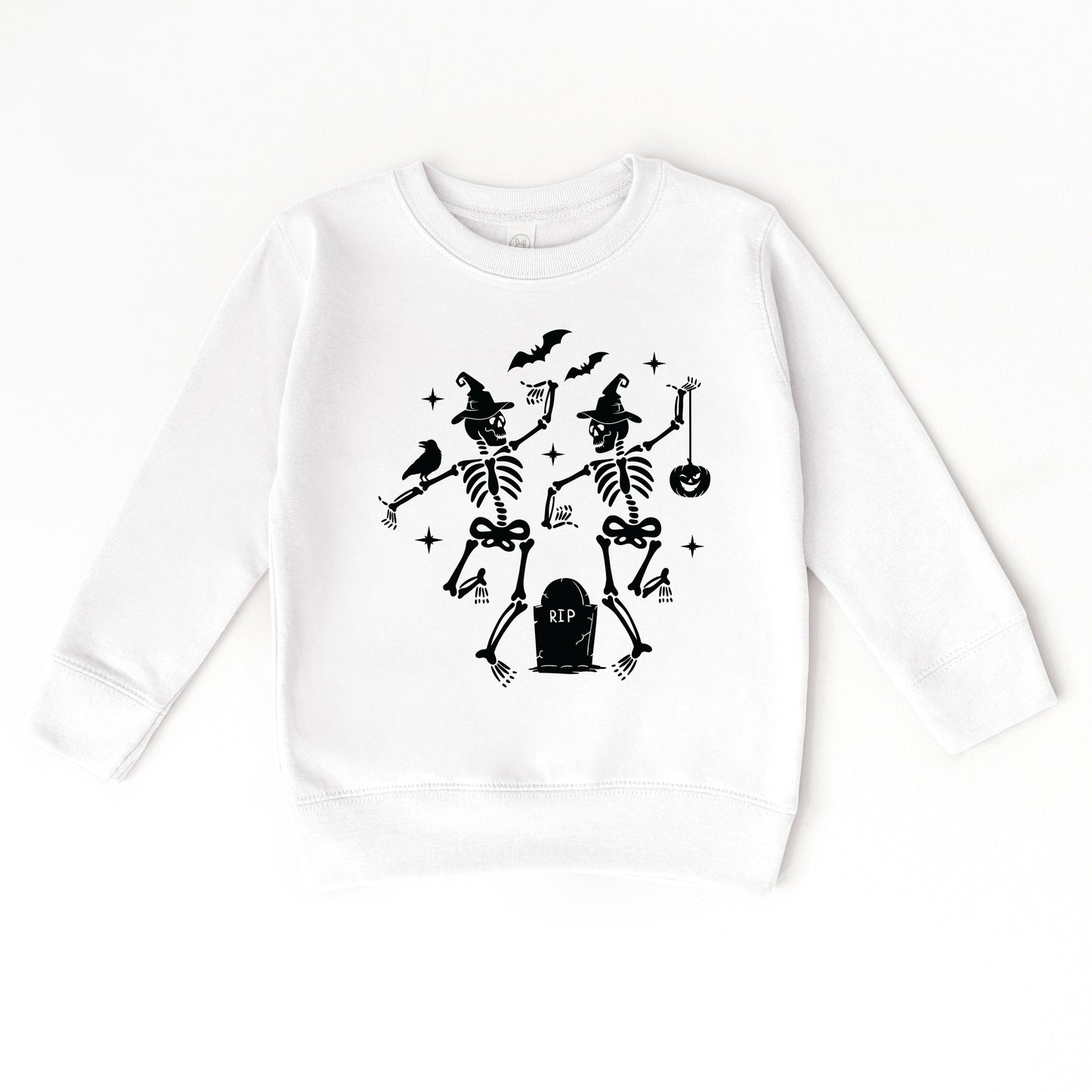 Two Skeletons Dancing Grave - Toddler Graphic Sweatshirt and Youth Graphic Sweatshirt