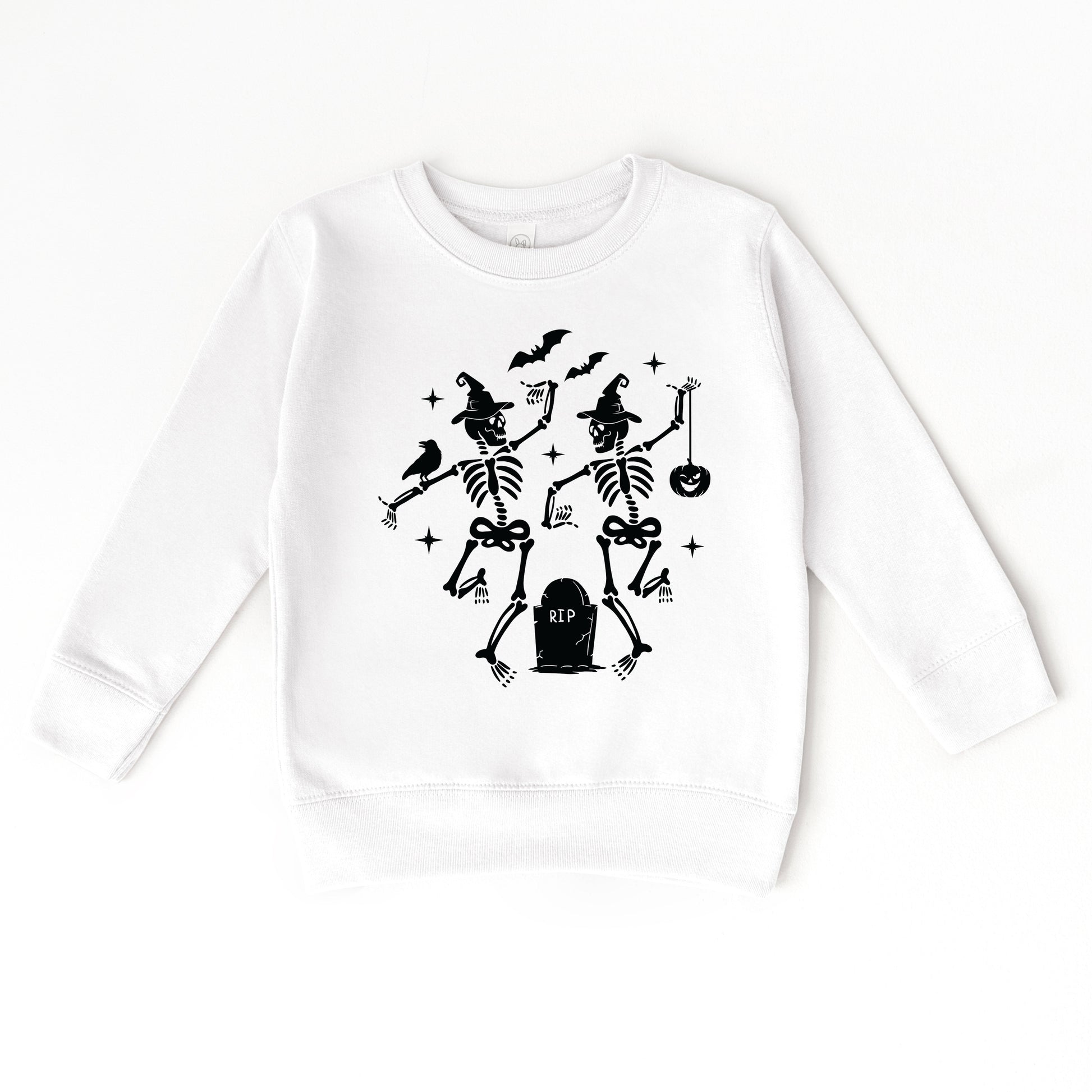 Two Skeletons Dancing Grave - Toddler Graphic Sweatshirt and Youth Graphic Sweatshirt