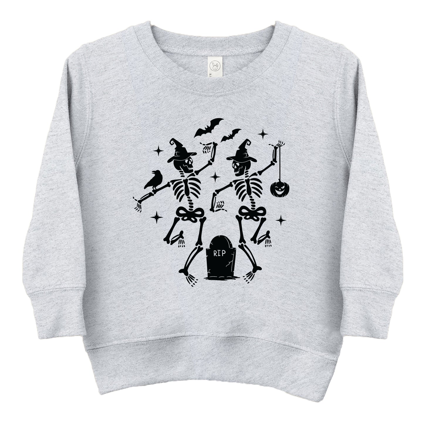 Two Skeletons Dancing Grave - Toddler Graphic Sweatshirt and Youth Graphic Sweatshirt