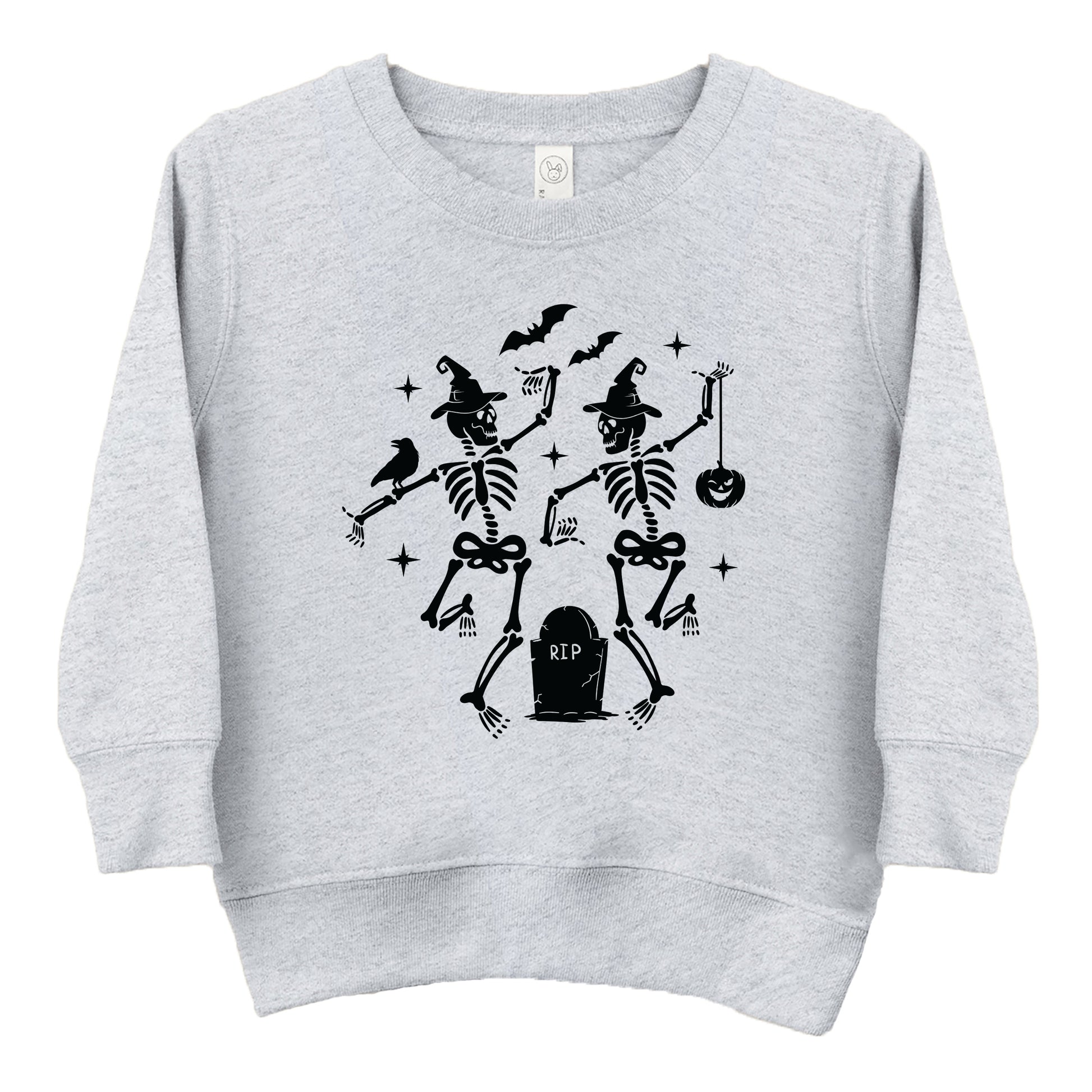 Two Skeletons Dancing Grave - Toddler Graphic Sweatshirt and Youth Graphic Sweatshirt