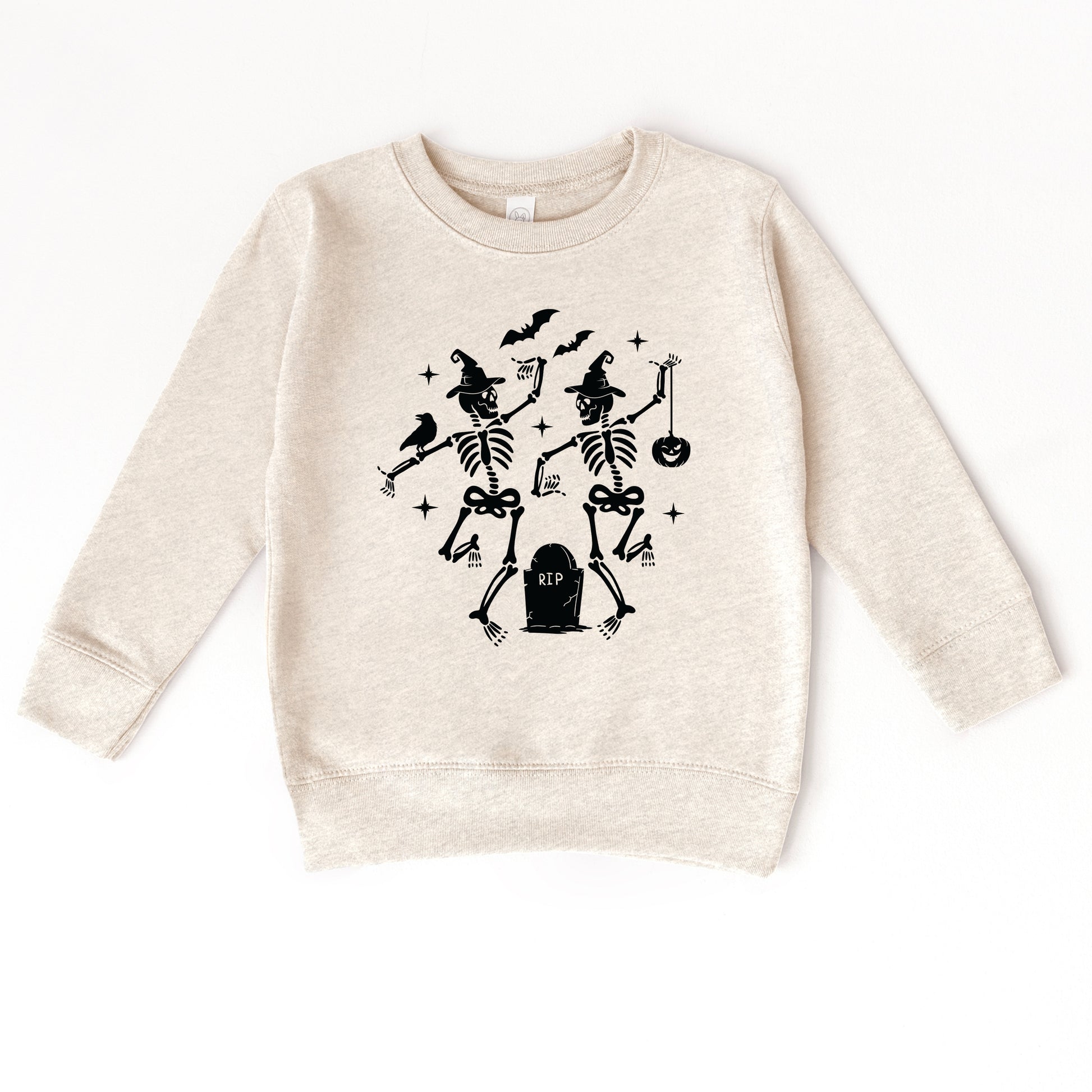 Two Skeletons Dancing Grave - Toddler Graphic Sweatshirt and Youth Graphic Sweatshirt