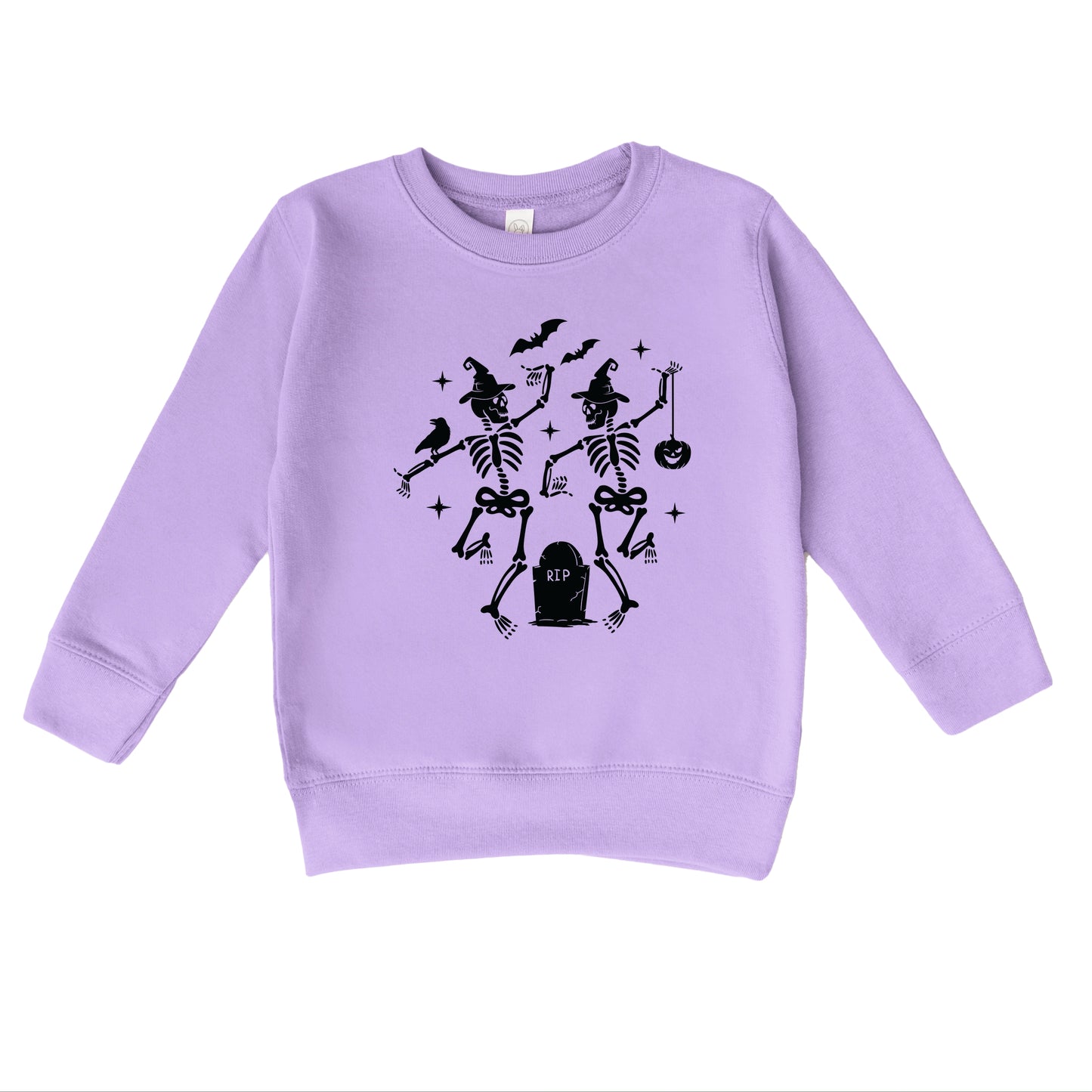 Two Skeletons Dancing Grave - Toddler Graphic Sweatshirt and Youth Graphic Sweatshirt