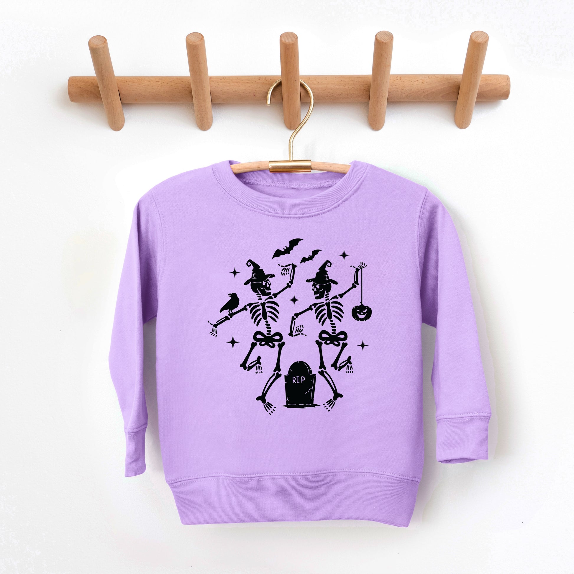 Two Skeletons Dancing Grave - Toddler Graphic Sweatshirt and Youth Graphic Sweatshirt