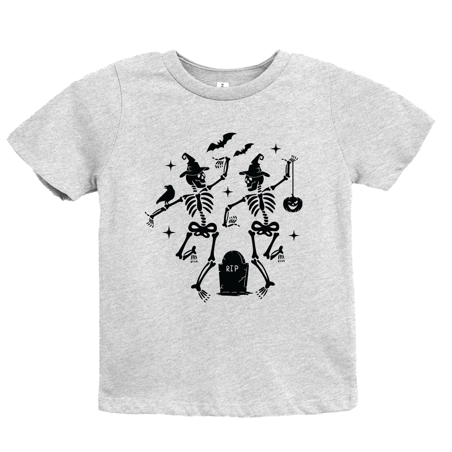 Two Skeletons Dancing Grave - Youth Short Sleeve Graphic T-Shirt and Toddler Short Sleeve Graphic T-Shirt