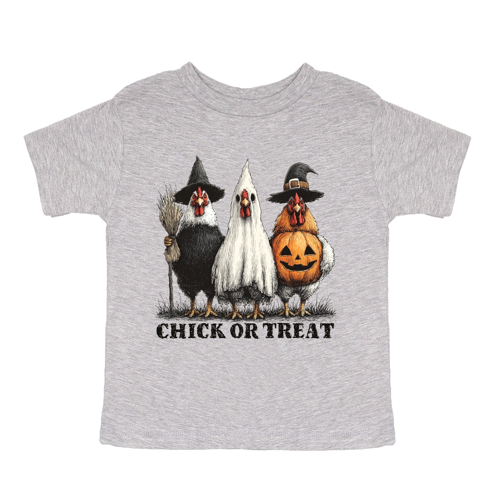 Chick or Treat Halloween Chickens - Youth Short Sleeve Graphic T-Shirt and Toddler Short Sleeve Graphic T-Shirt
