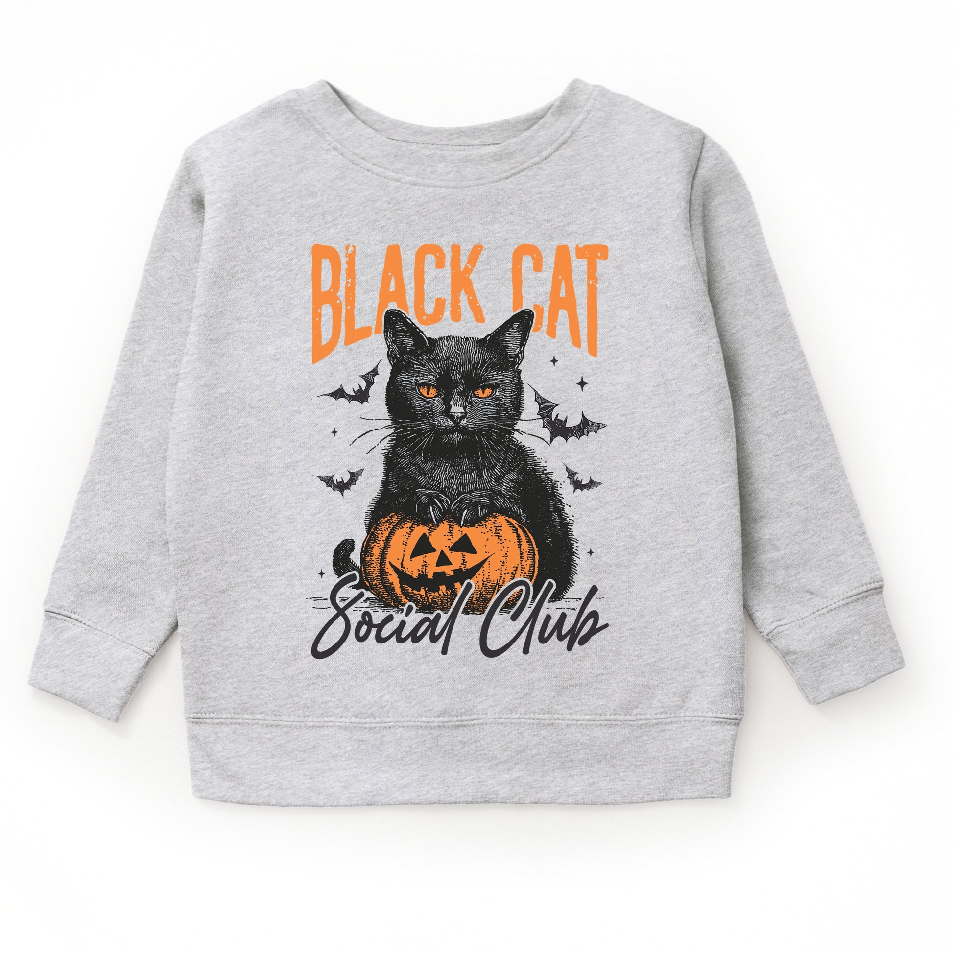 Black Cat Social Club Pumpkin - Toddler Graphic Sweatshirt and Youth Graphic Sweatshirt