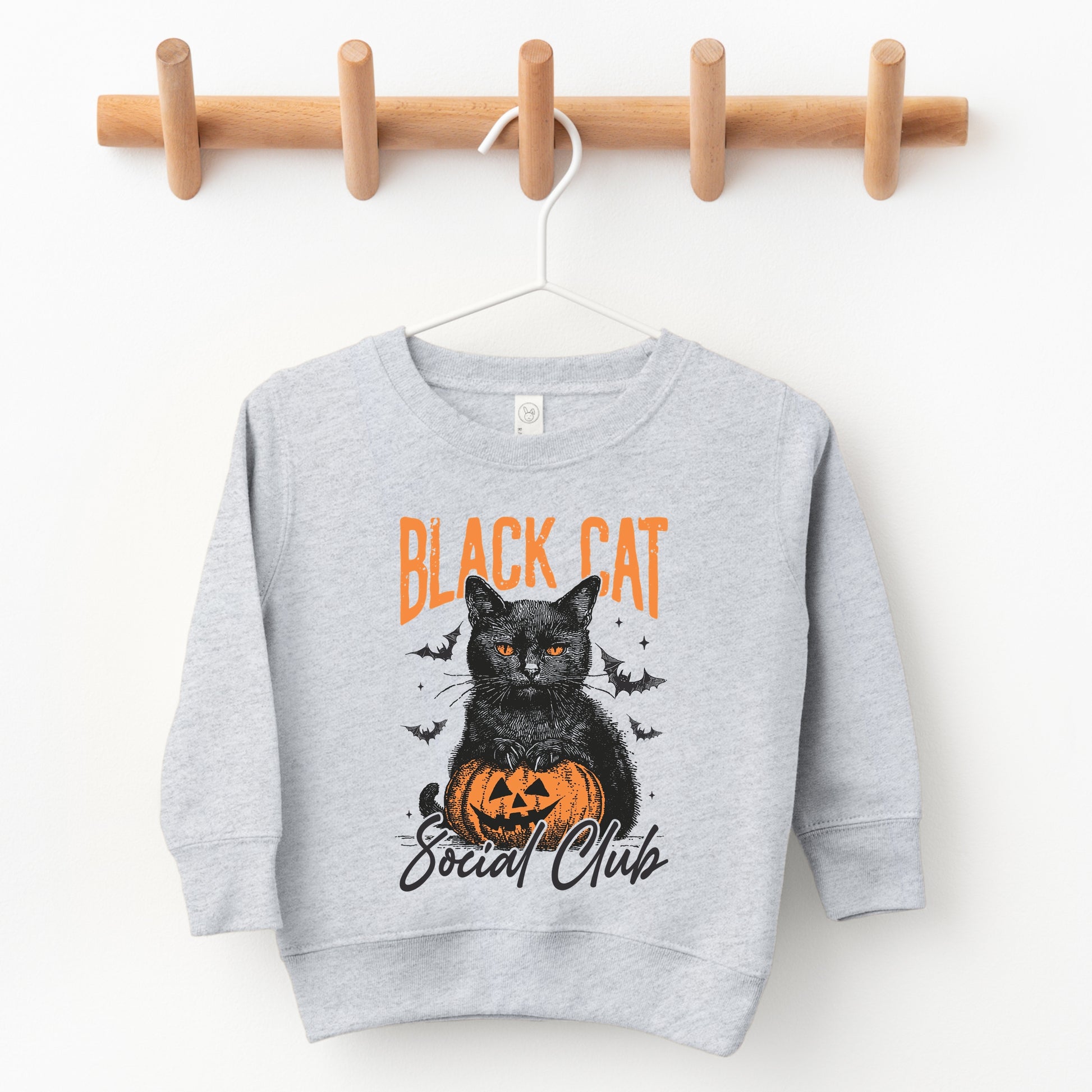 Black Cat Social Club Pumpkin - Toddler Graphic Sweatshirt and Youth Graphic Sweatshirt