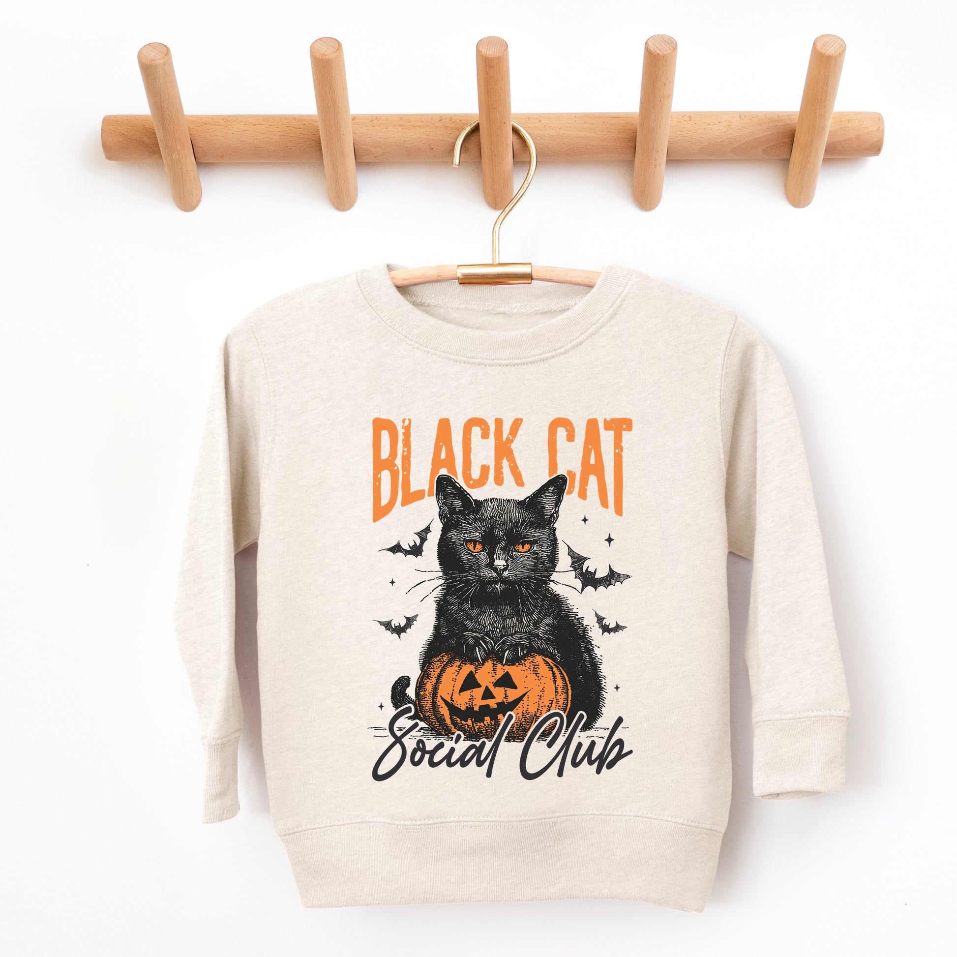 Black Cat Social Club Pumpkin - Toddler Graphic Sweatshirt and Youth Graphic Sweatshirt
