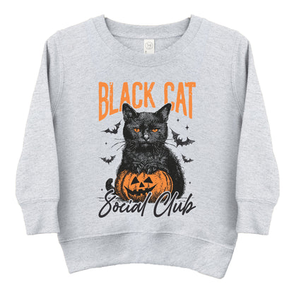Black Cat Social Club Pumpkin - Toddler Graphic Sweatshirt and Youth Graphic Sweatshirt