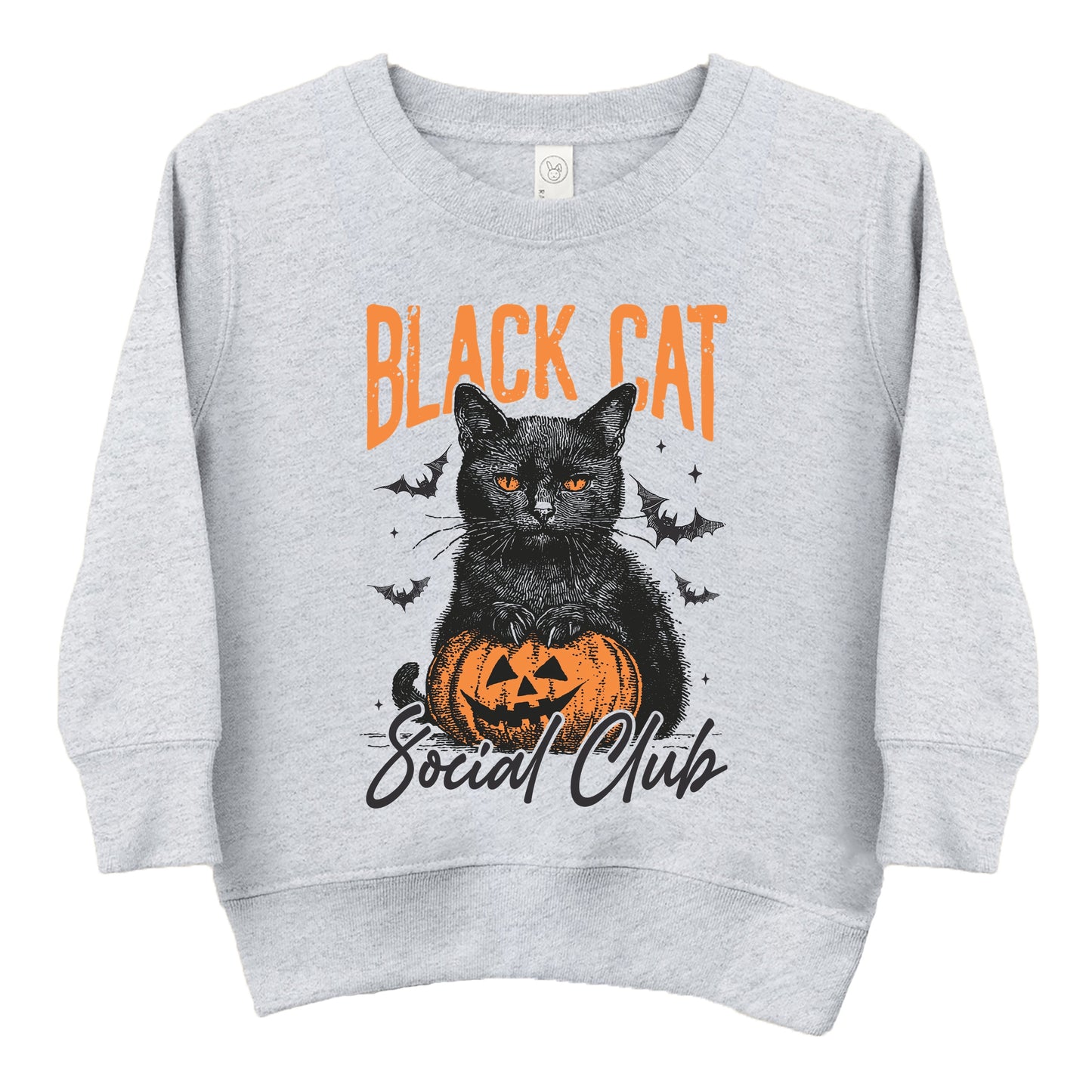 Black Cat Social Club Pumpkin - Toddler Graphic Sweatshirt and Youth Graphic Sweatshirt