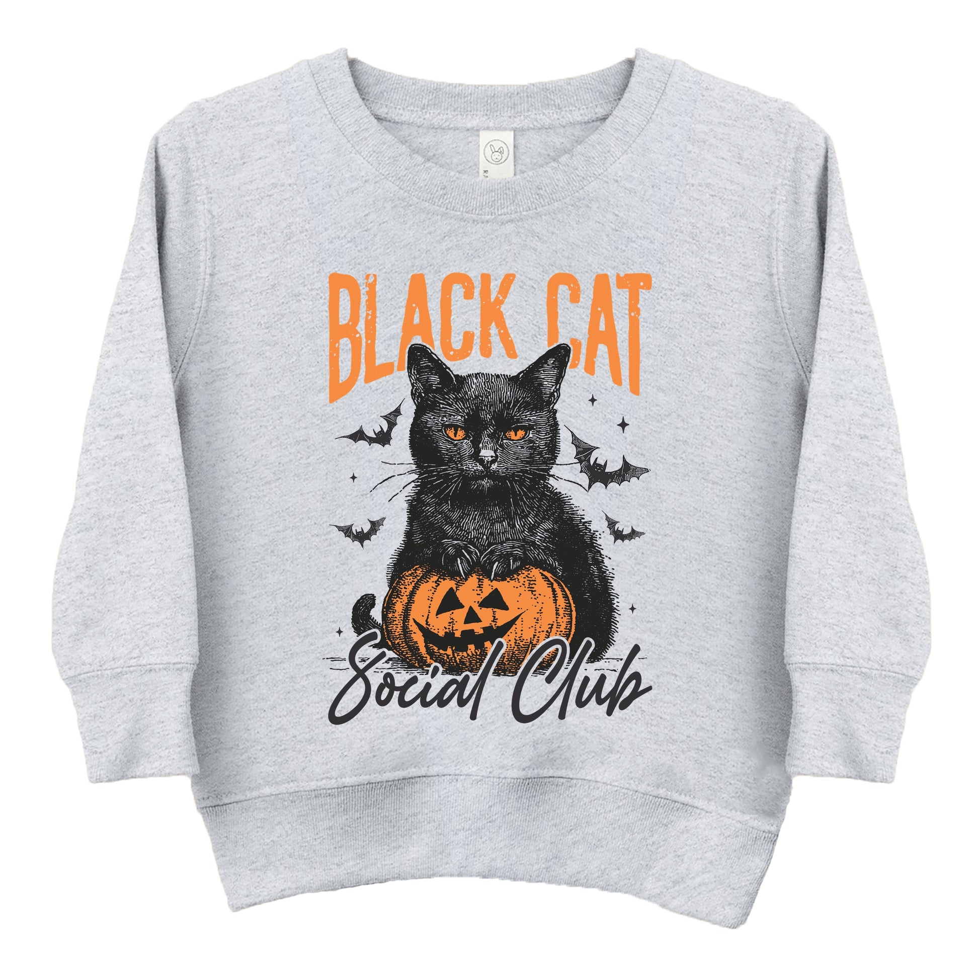 Black Cat Social Club Pumpkin - Toddler Graphic Sweatshirt and Youth Graphic Sweatshirt