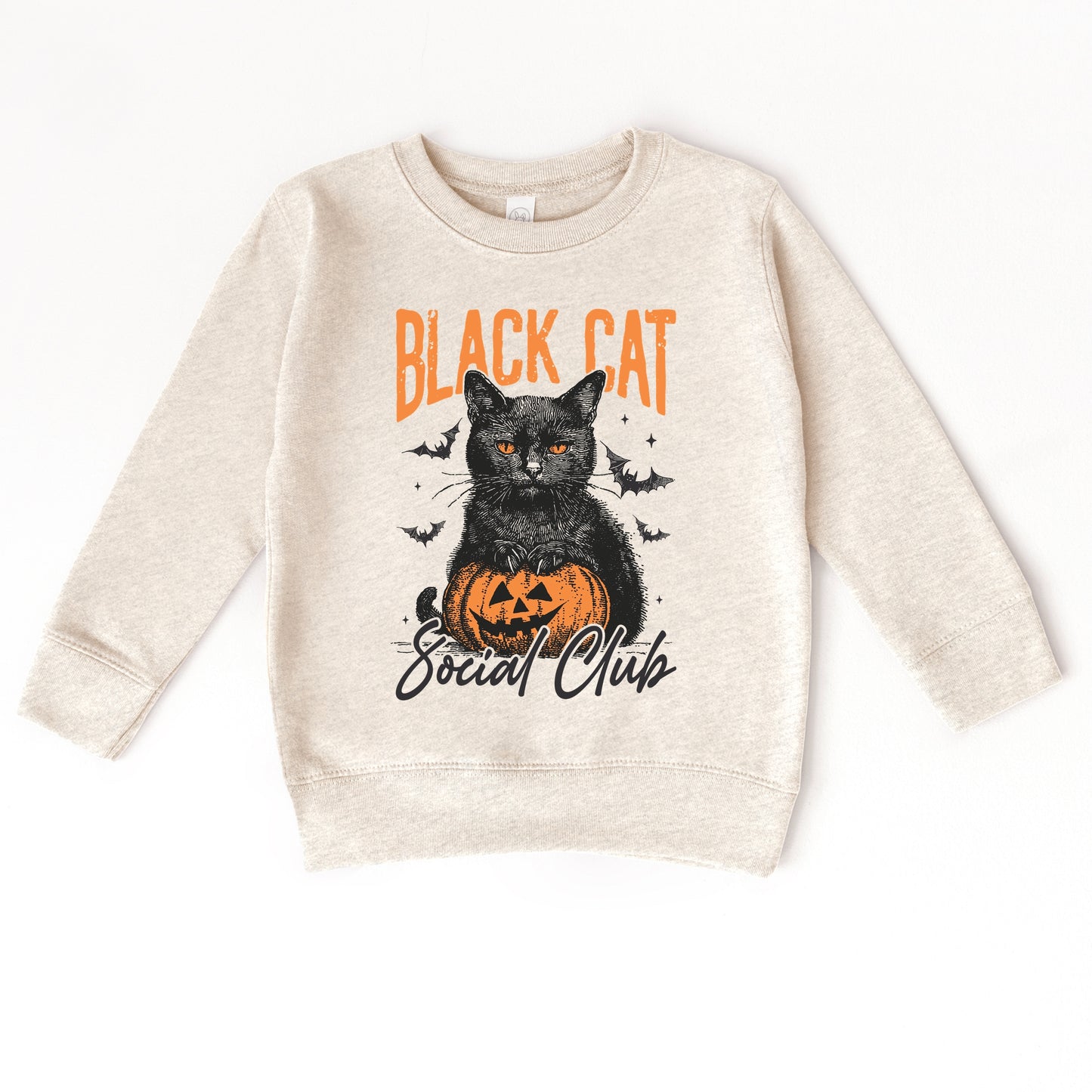 Black Cat Social Club Pumpkin - Toddler Graphic Sweatshirt and Youth Graphic Sweatshirt
