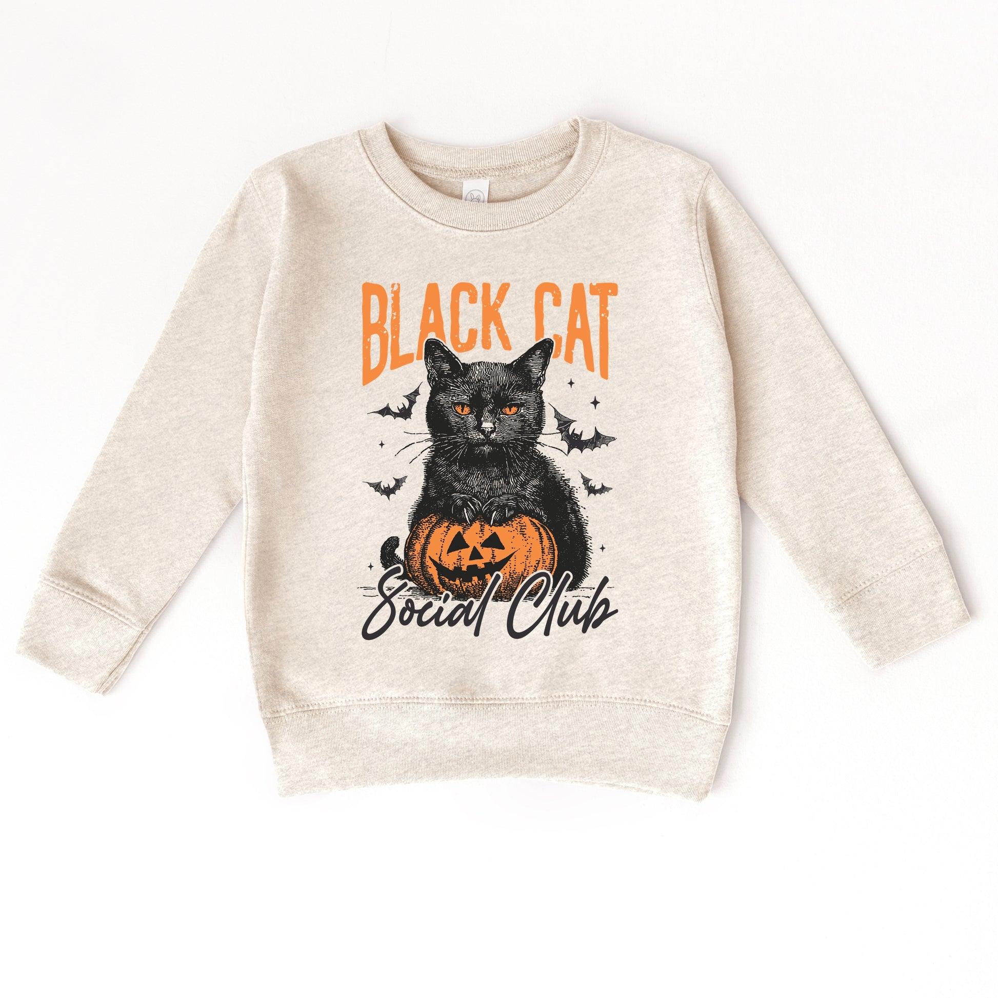 Black Cat Social Club Pumpkin - Toddler Graphic Sweatshirt and Youth Graphic Sweatshirt