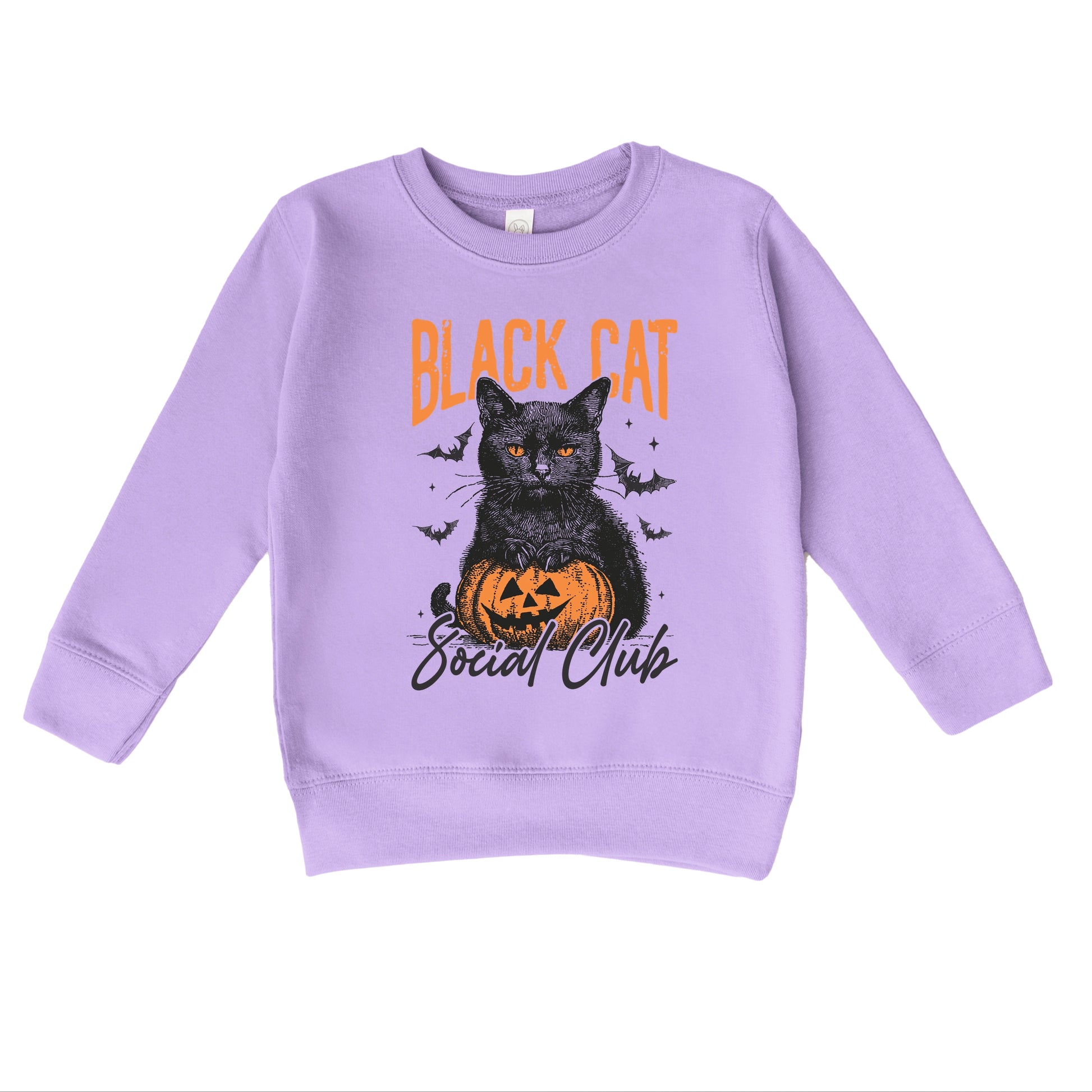 Black Cat Social Club Pumpkin - Toddler Graphic Sweatshirt and Youth Graphic Sweatshirt
