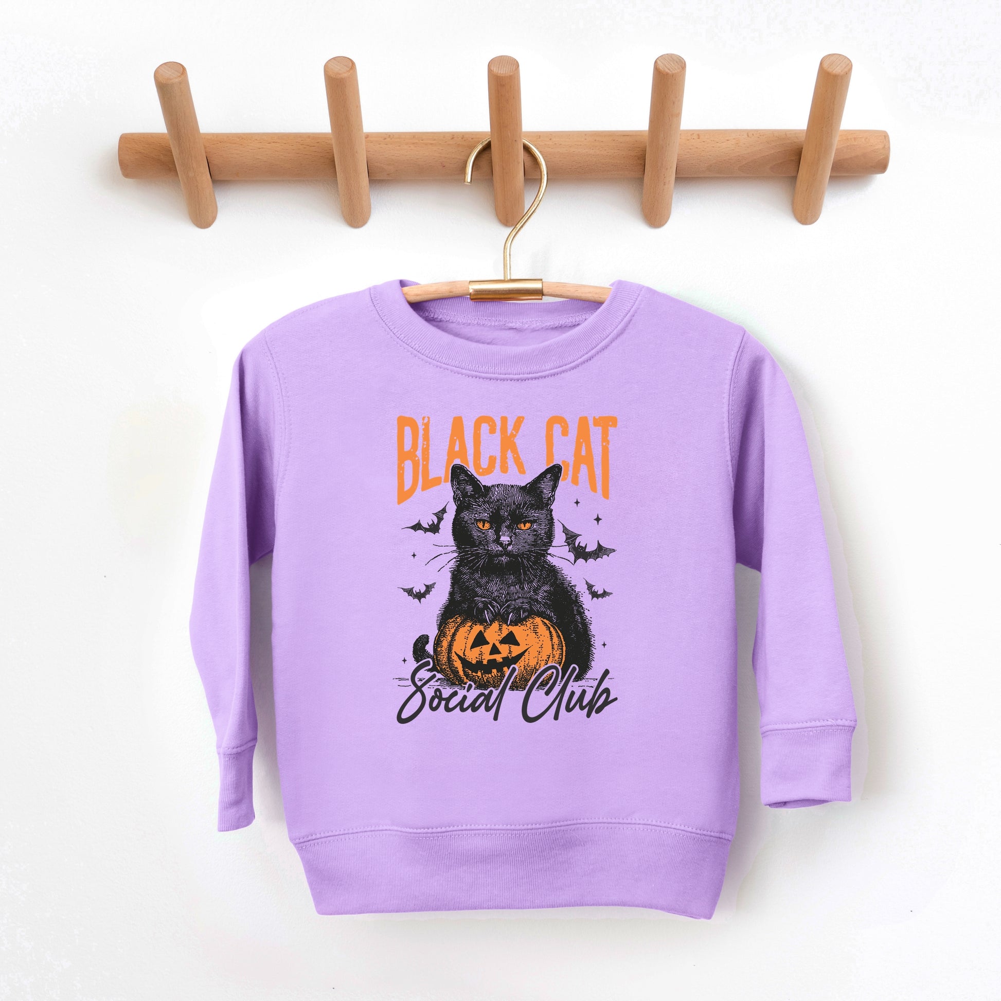 Black Cat Social Club Pumpkin - Toddler Graphic Sweatshirt and Youth Graphic Sweatshirt