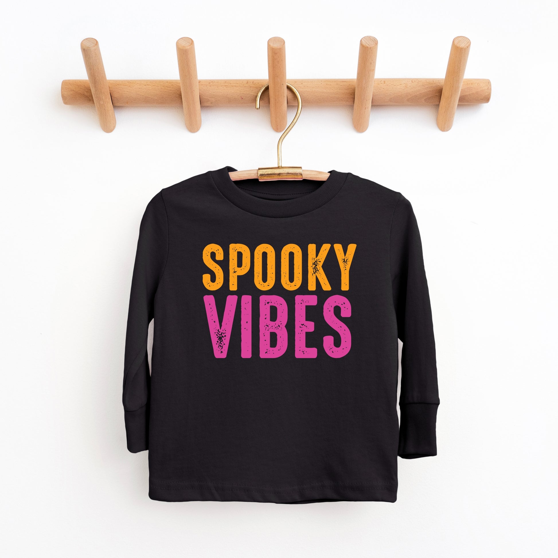 Spooky Vibes Bright Distressed - Toddler Long Sleeve Graphic Tee and Youth Long Sleeve Graphic T-Shirt