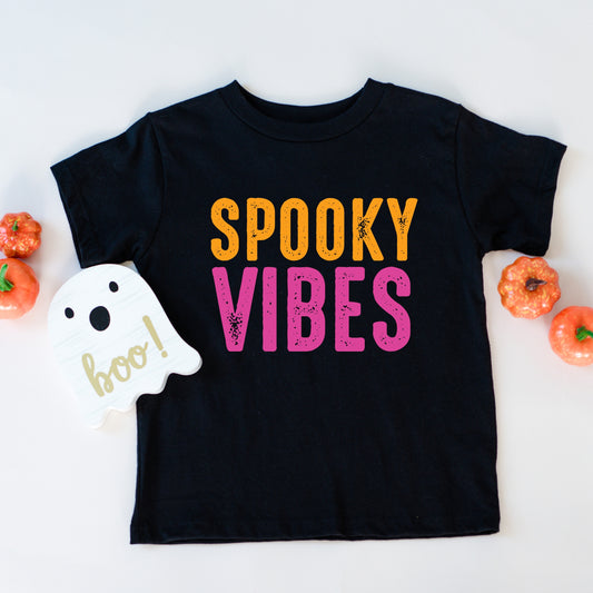 Spooky Vibes Bright Distressed - Youth Short Sleeve Graphic T-Shirt and Toddler Short Sleeve Graphic T-Shirt